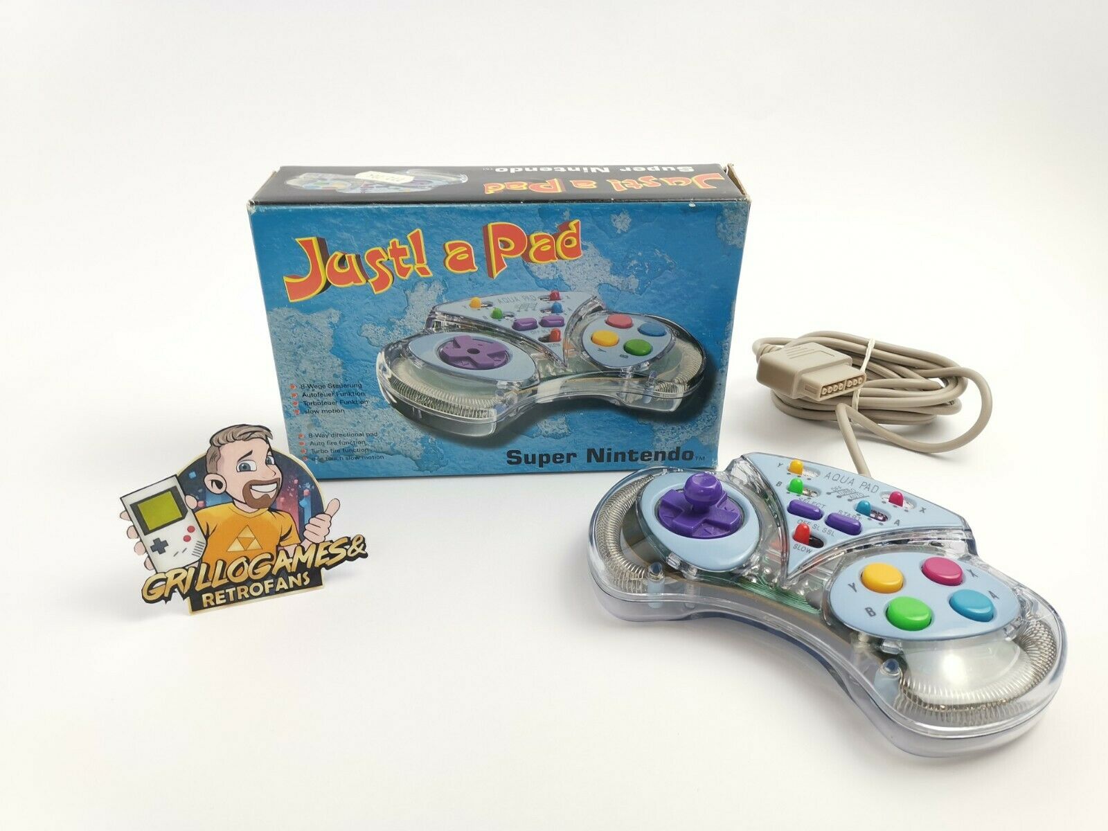 Super Nintendo Controller Aqua Pad OVP PAL Zubehör