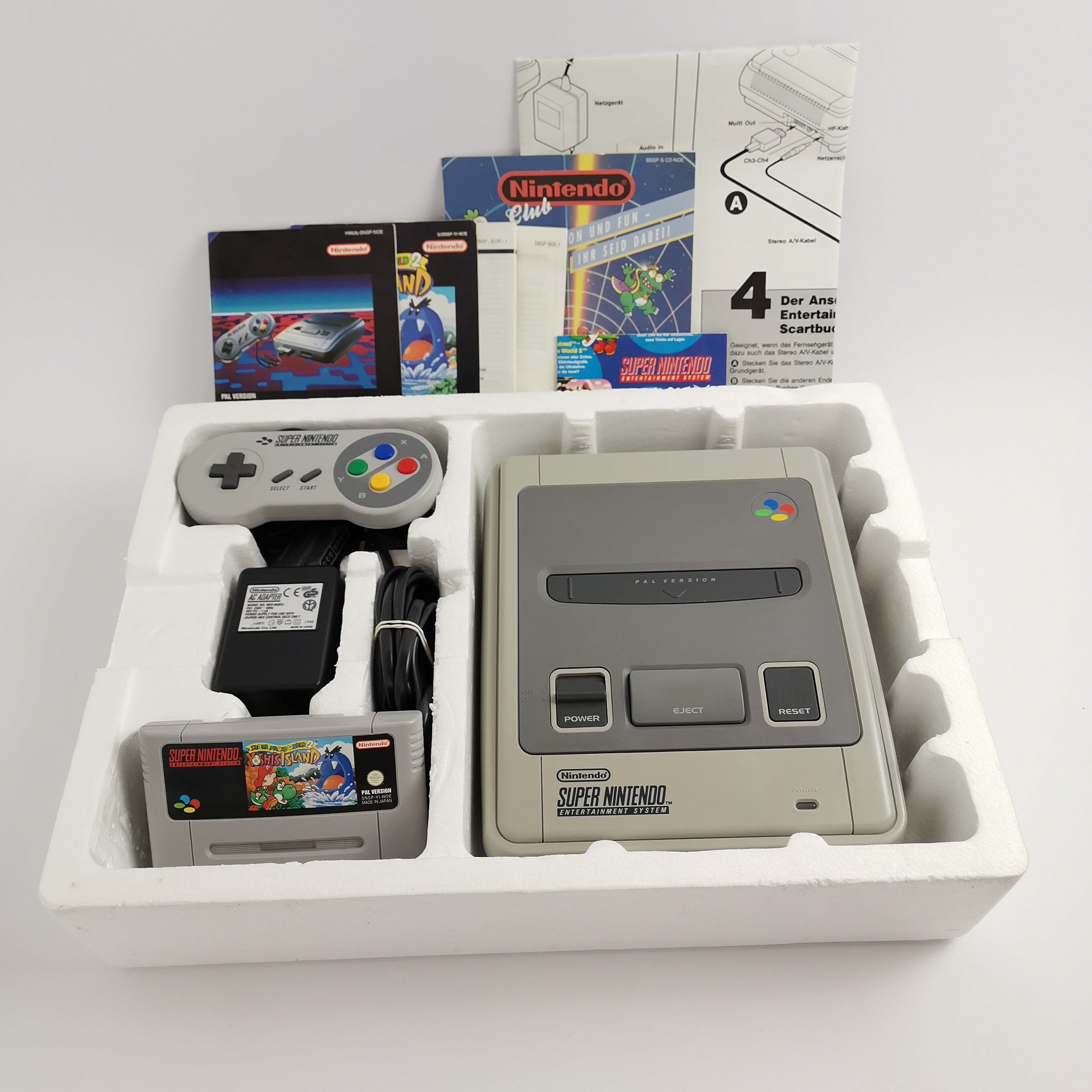 Super Nintendo Konsole – SMW2 Yoshis Island Action Pack OVP