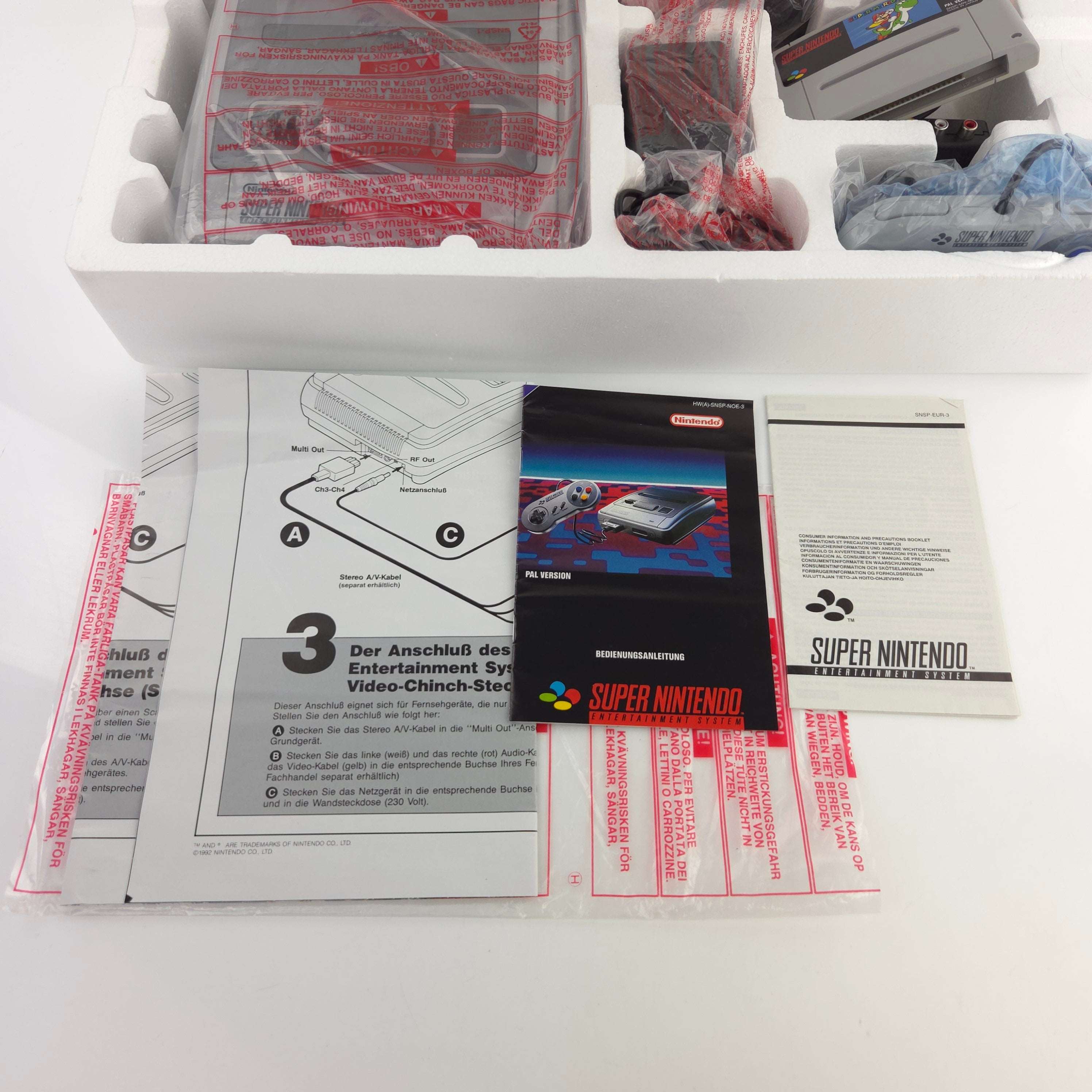 Super Nintendo Konsole Set Super Mario World SNES OVP PAL