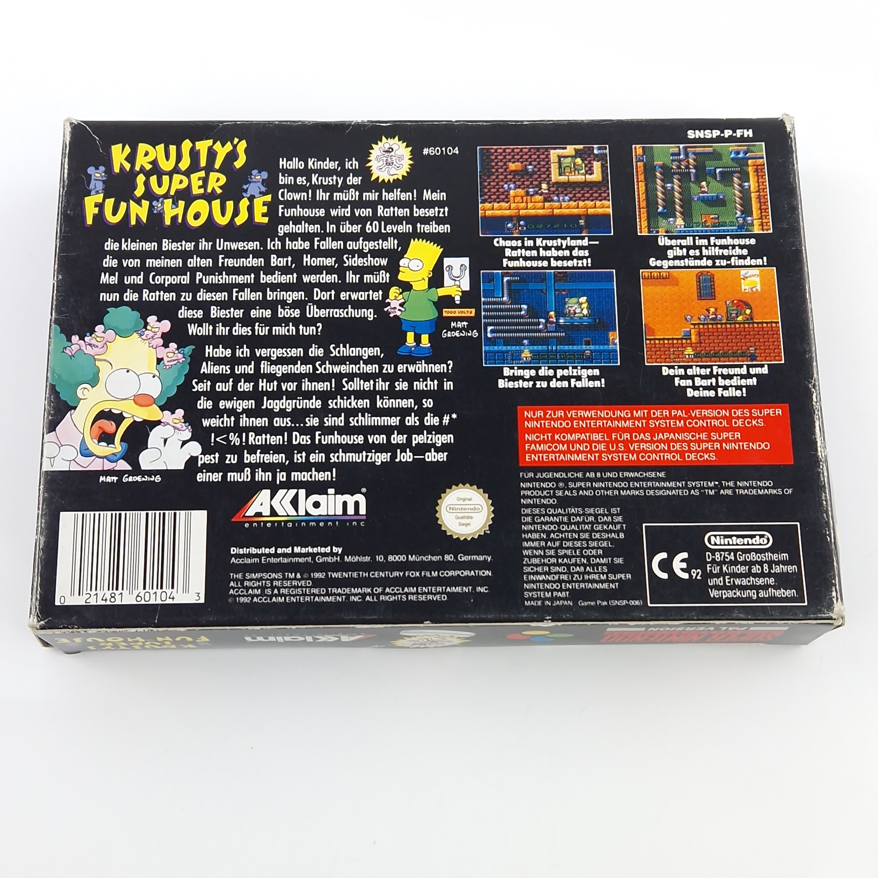 Super Nintendo Spiel – Krustys Super Fun House OVP PAL