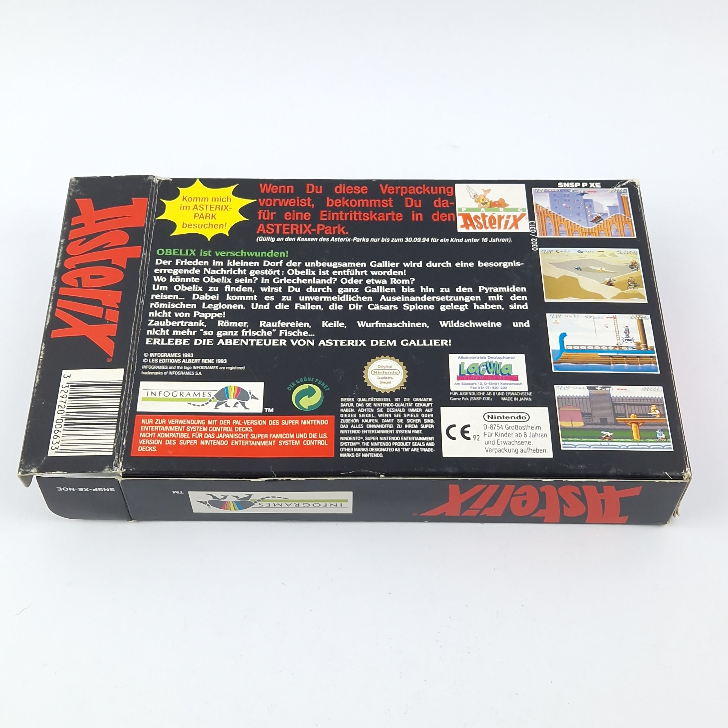 Super Nintendo Spiel: Asterix mit Poster - OVP Anleitung Modul Snes Pal Game