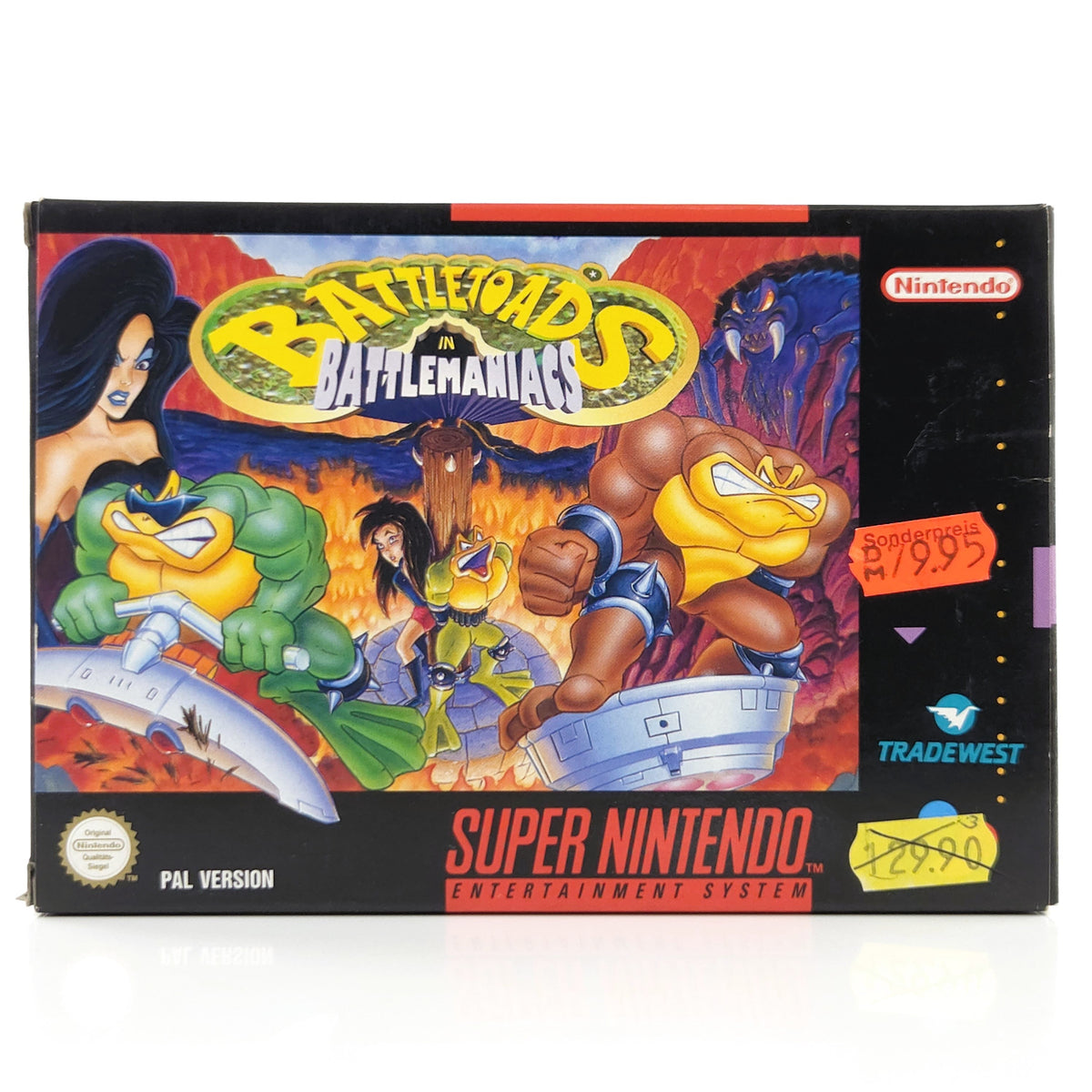Super Nintendo Spiel Battletoads nahezu neuwertig CIB