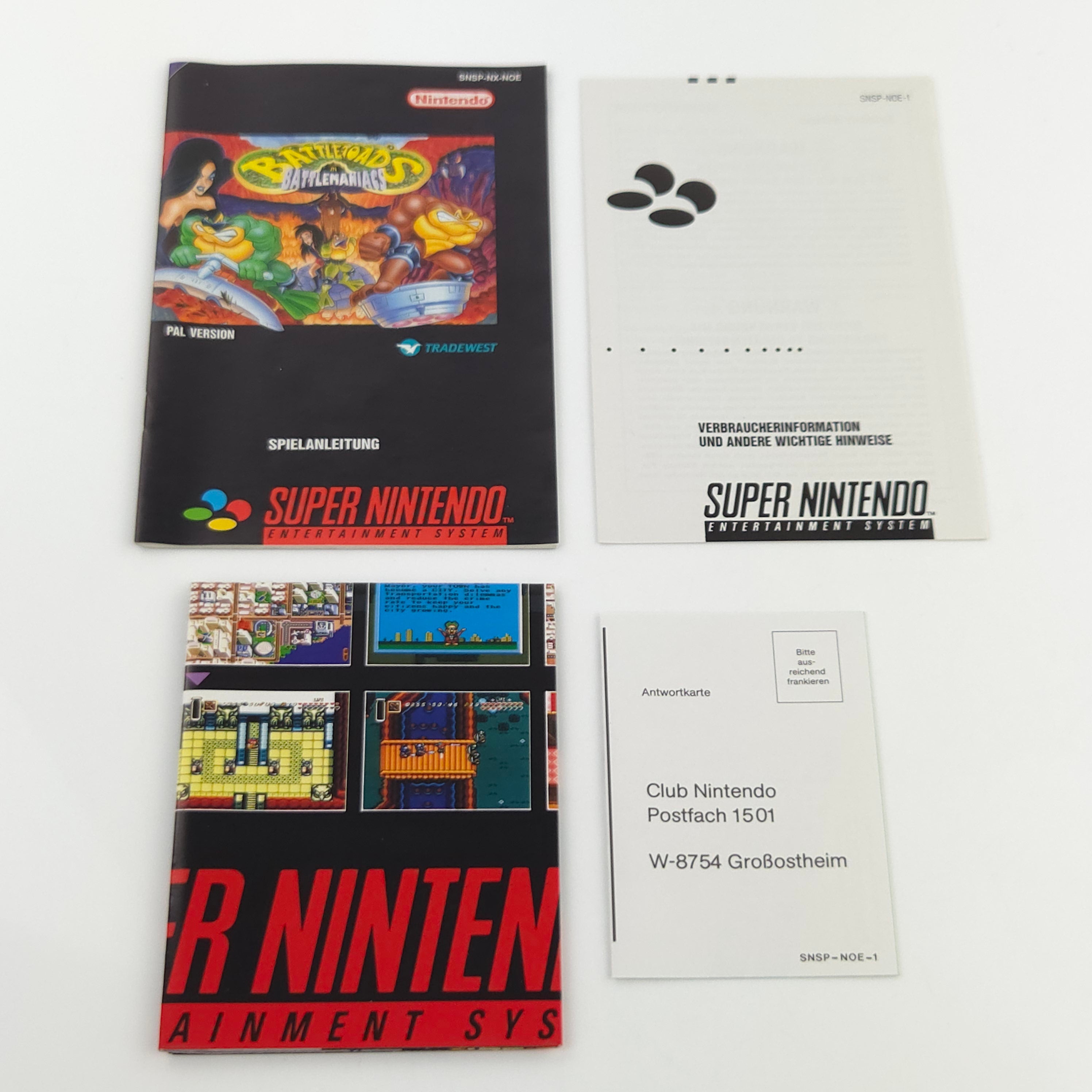 Super Nintendo Spiel Battletoads nahezu neuwertig CIB