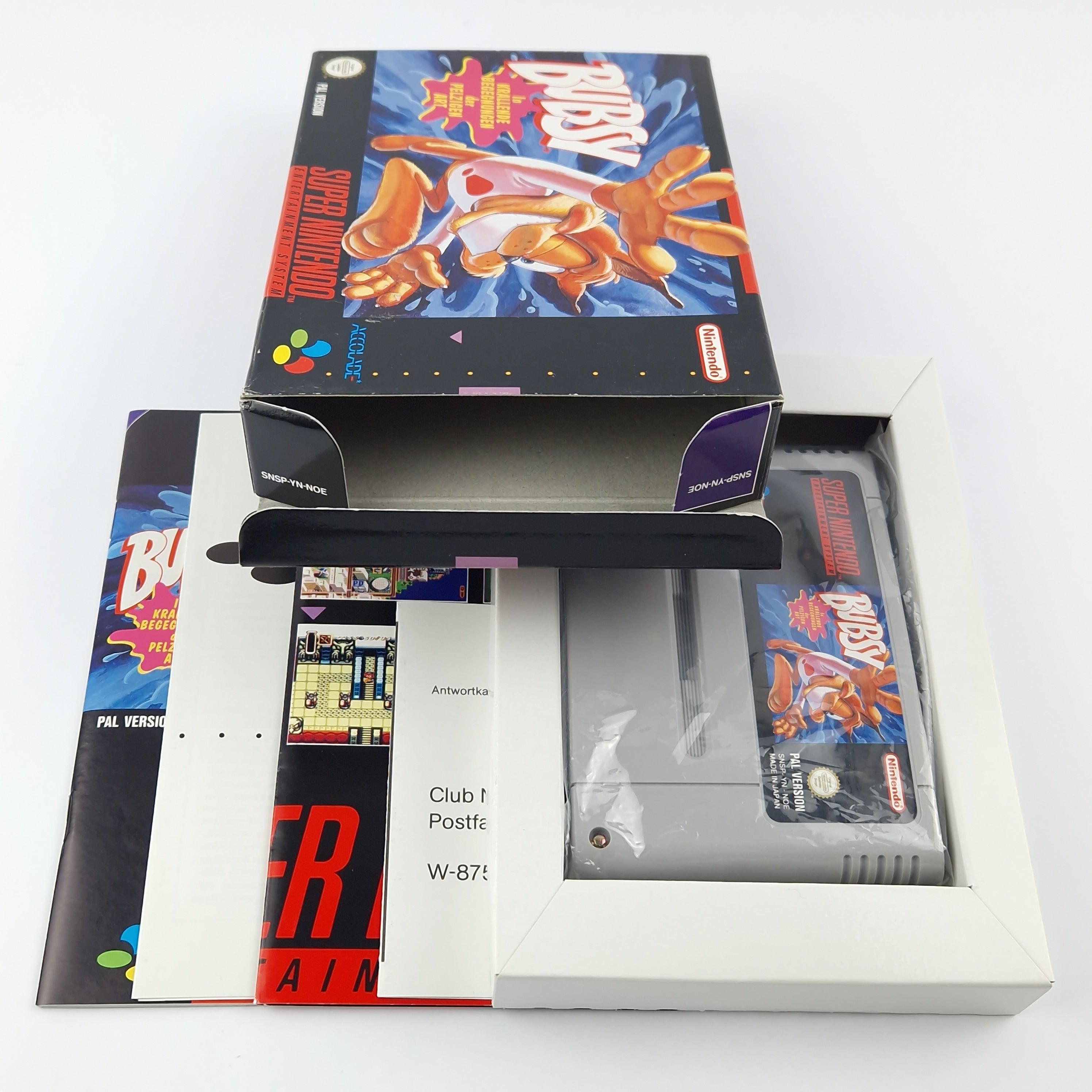 Super Nintendo Spiel – Bubsy OVP CIB PAL NOE SNES