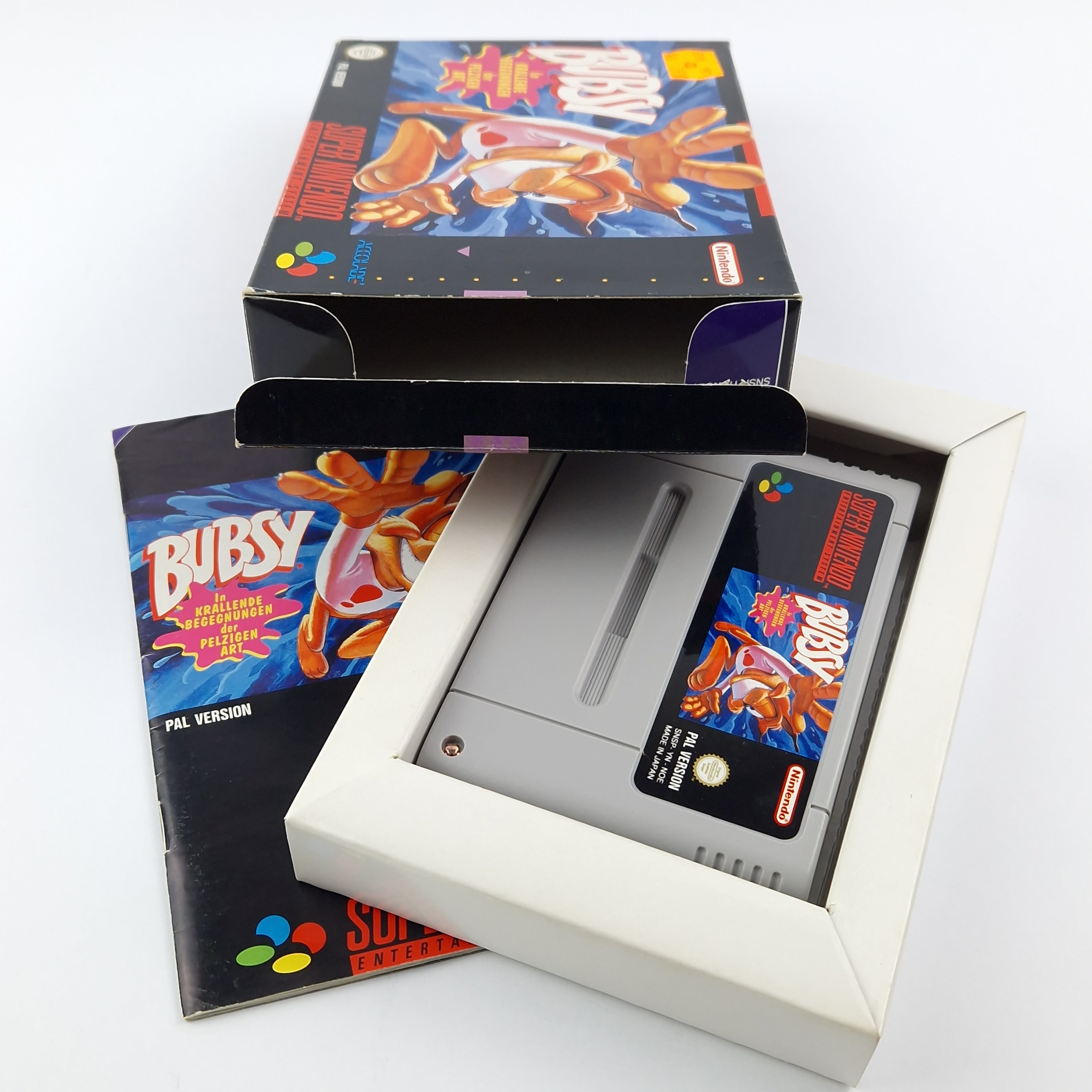 Super Nintendo Spiel – Bubsy Modul Anleitung OVP PAL CIB