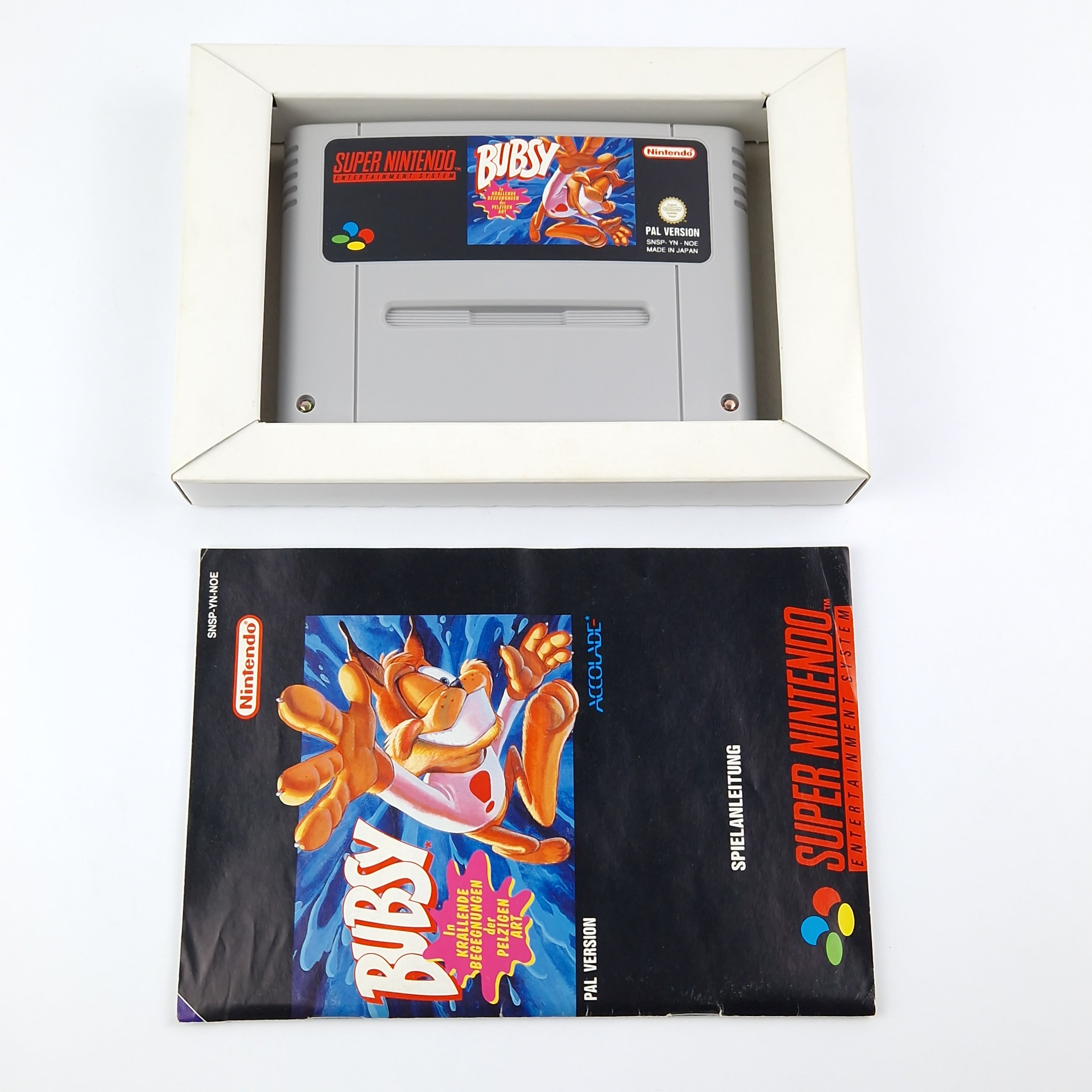 Super Nintendo Spiel – Bubsy Modul Anleitung OVP PAL CIB