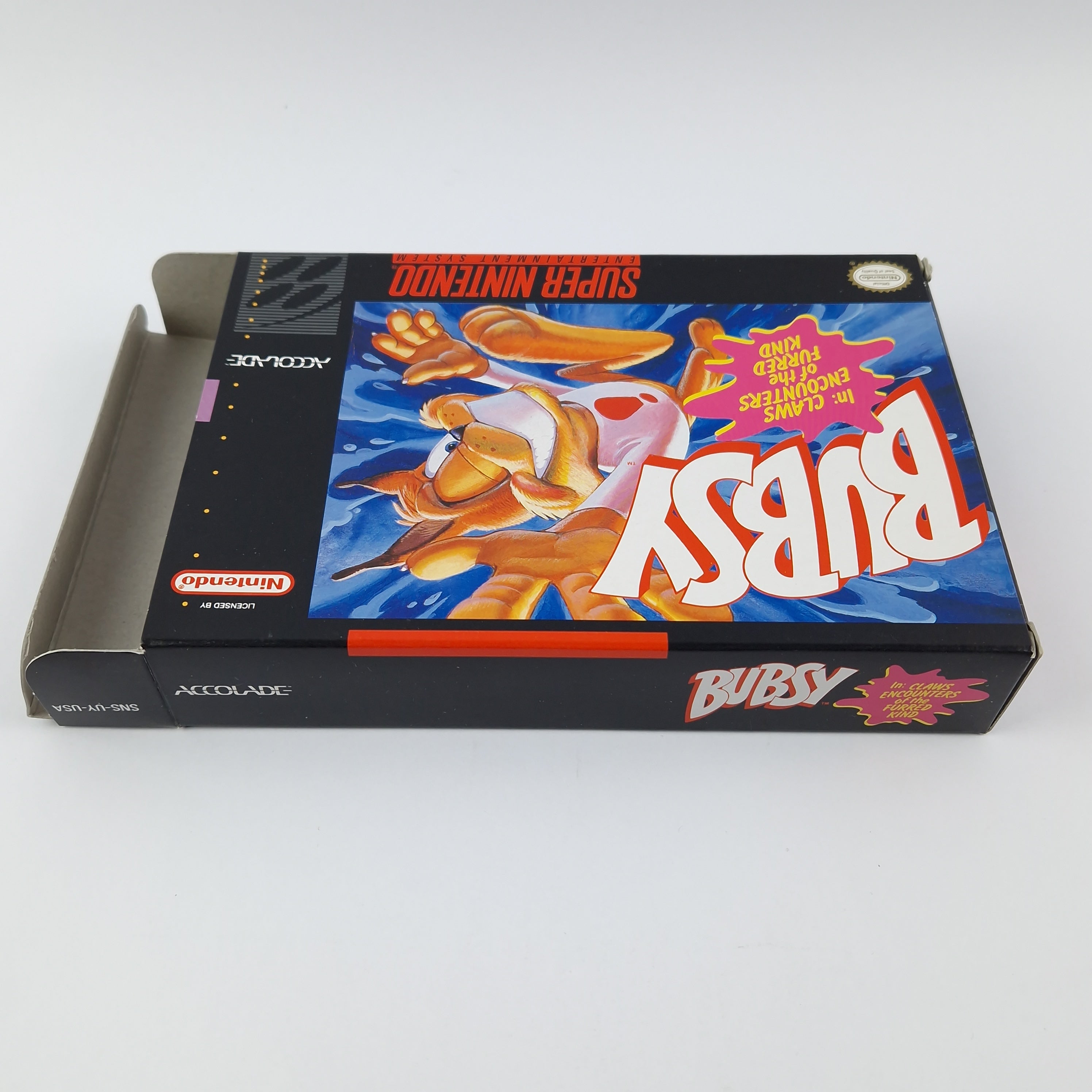 Super Nintendo Spiel – Bubsy OVP Anleitung Modul USA NTSC