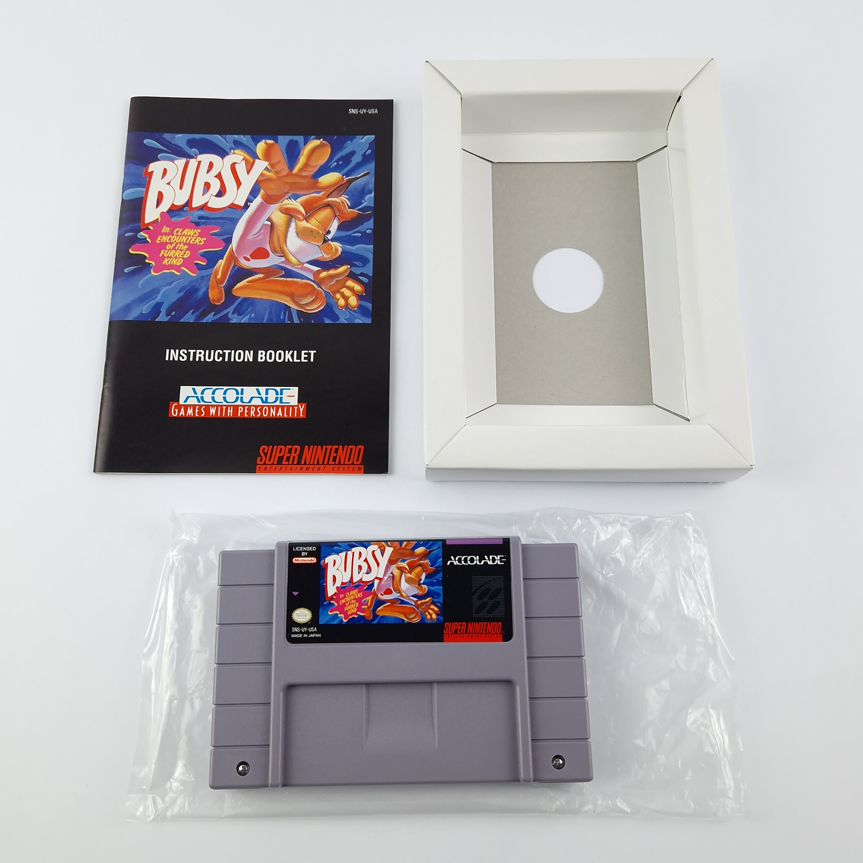 Super Nintendo Spiel – Bubsy OVP Anleitung Modul USA NTSC