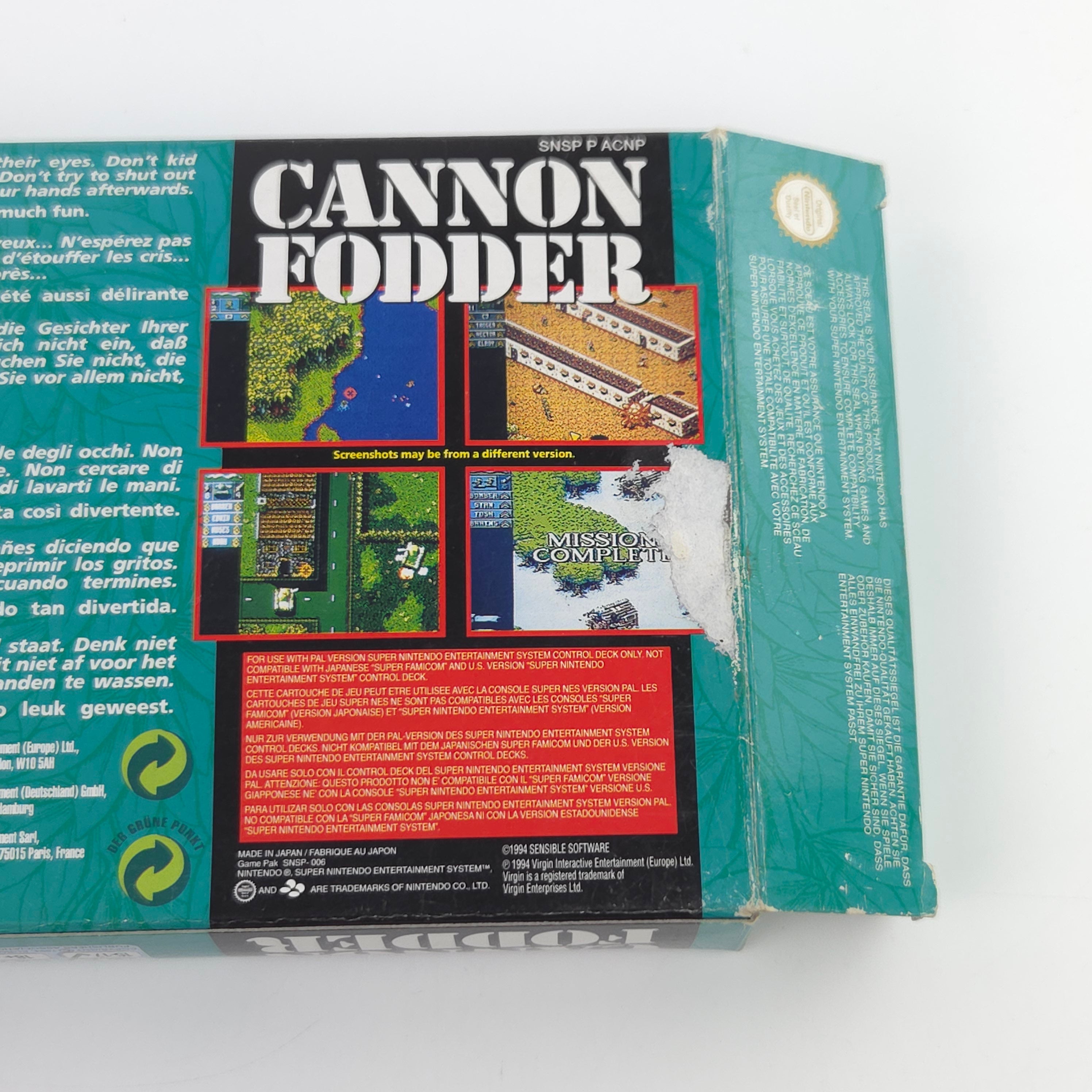 Super Nintendo Spiel – Cannon Fodder (SNES OVP)