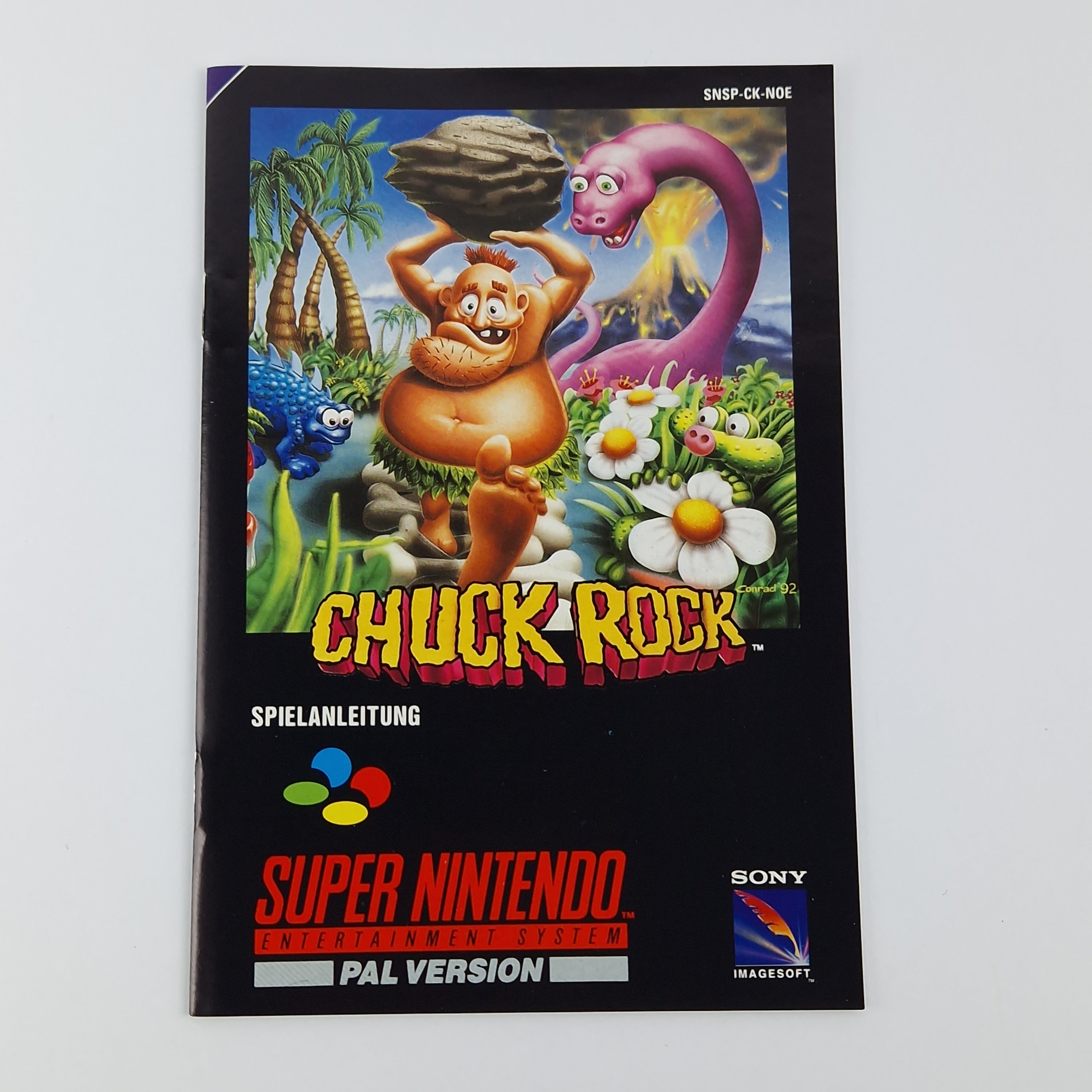 Super Nintendo Spiel – Chuck Rock OVP CIB PAL NOE