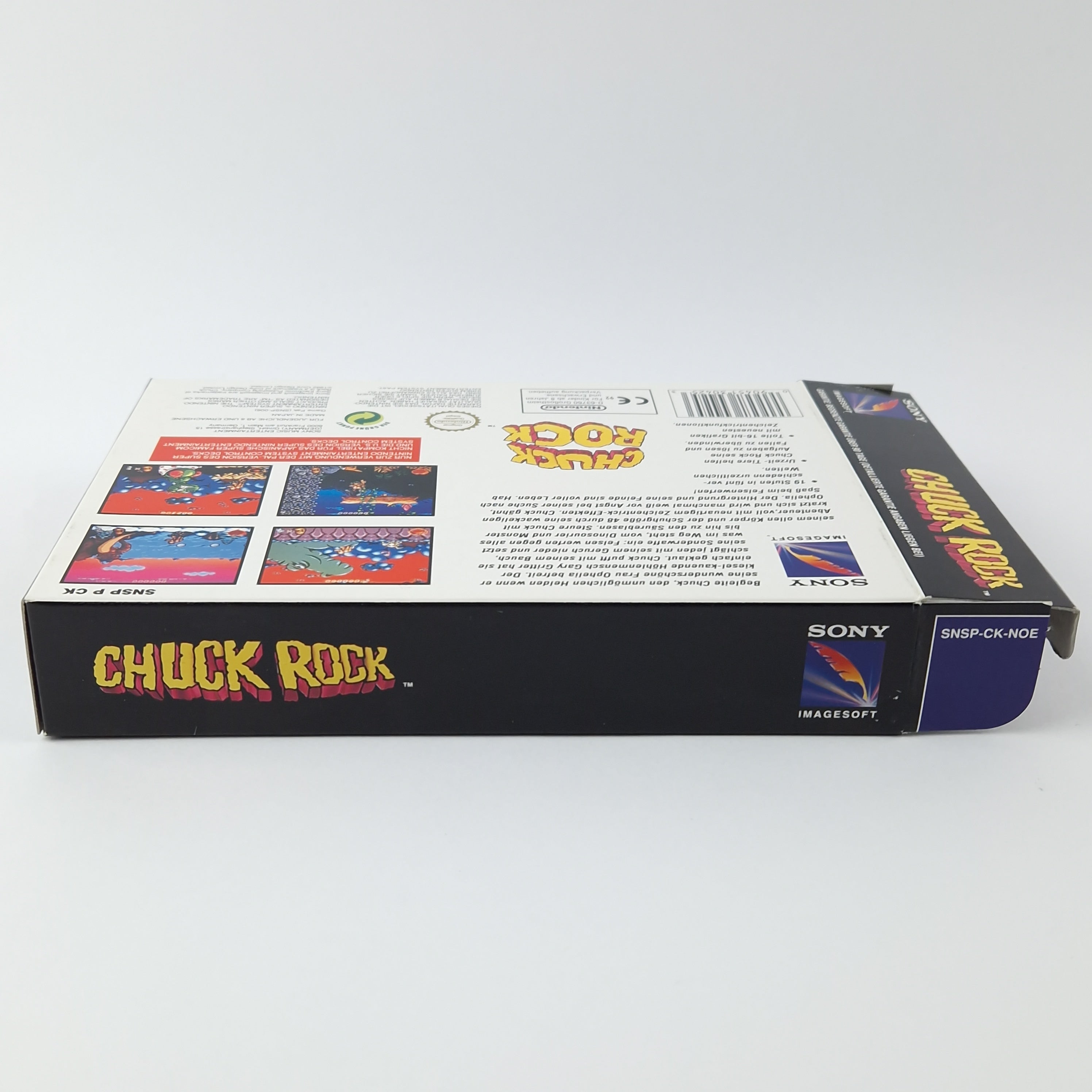 Super Nintendo Spiel – Chuck Rock OVP CIB PAL NOE