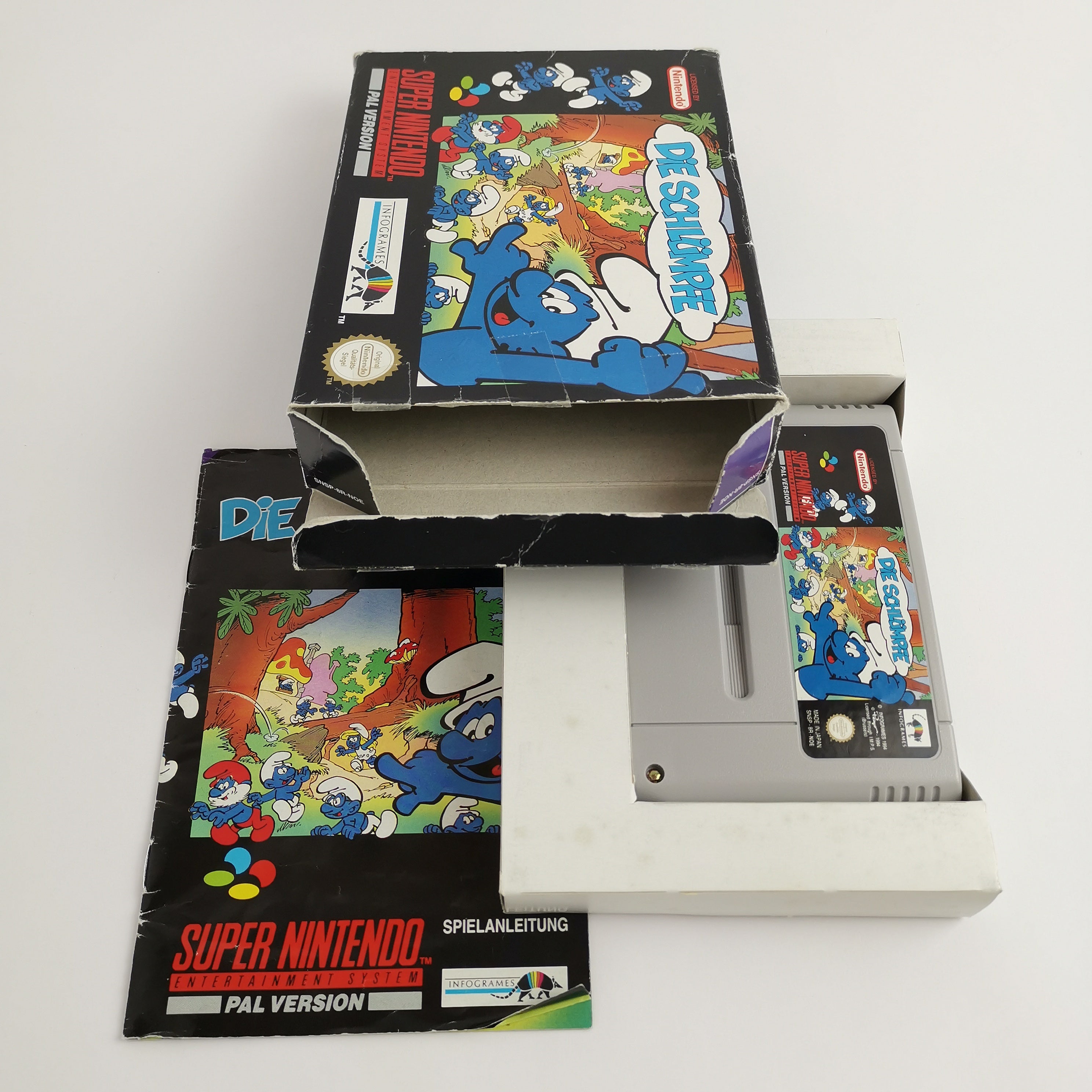 Super Nintendo Spiel – Die Schlümpfe in OVP SNES PAL