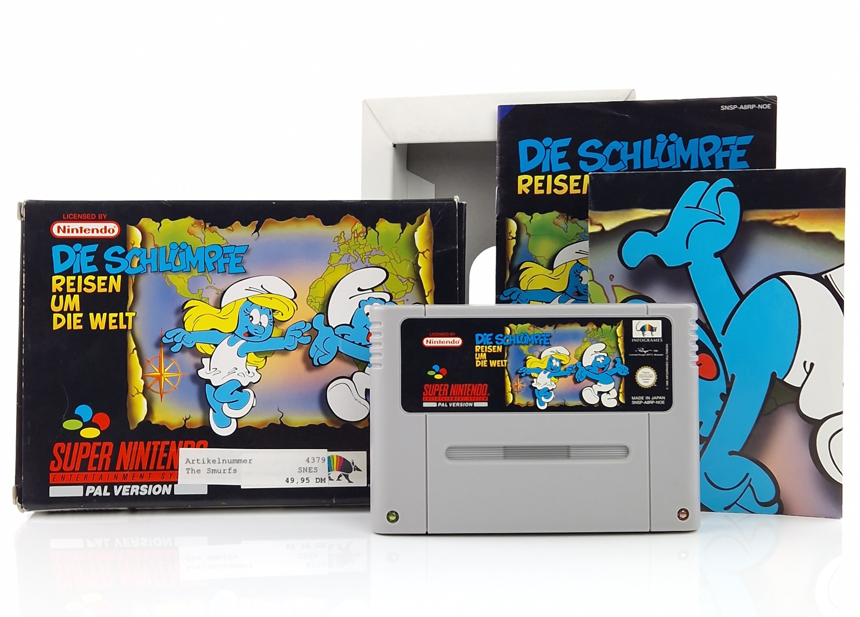 Super Nintendo Spiel – Die Schlümpfe Reisen um die Welt OVP