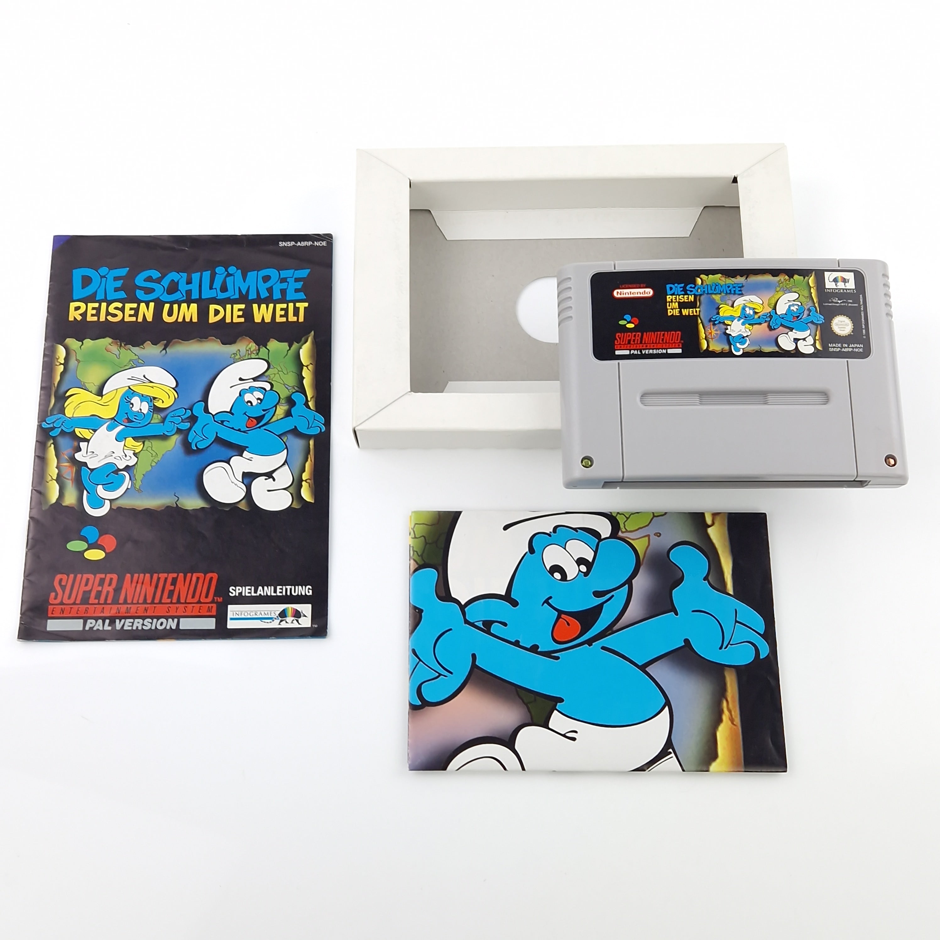 Super Nintendo Spiel – Die Schlümpfe Reisen um die Welt OVP