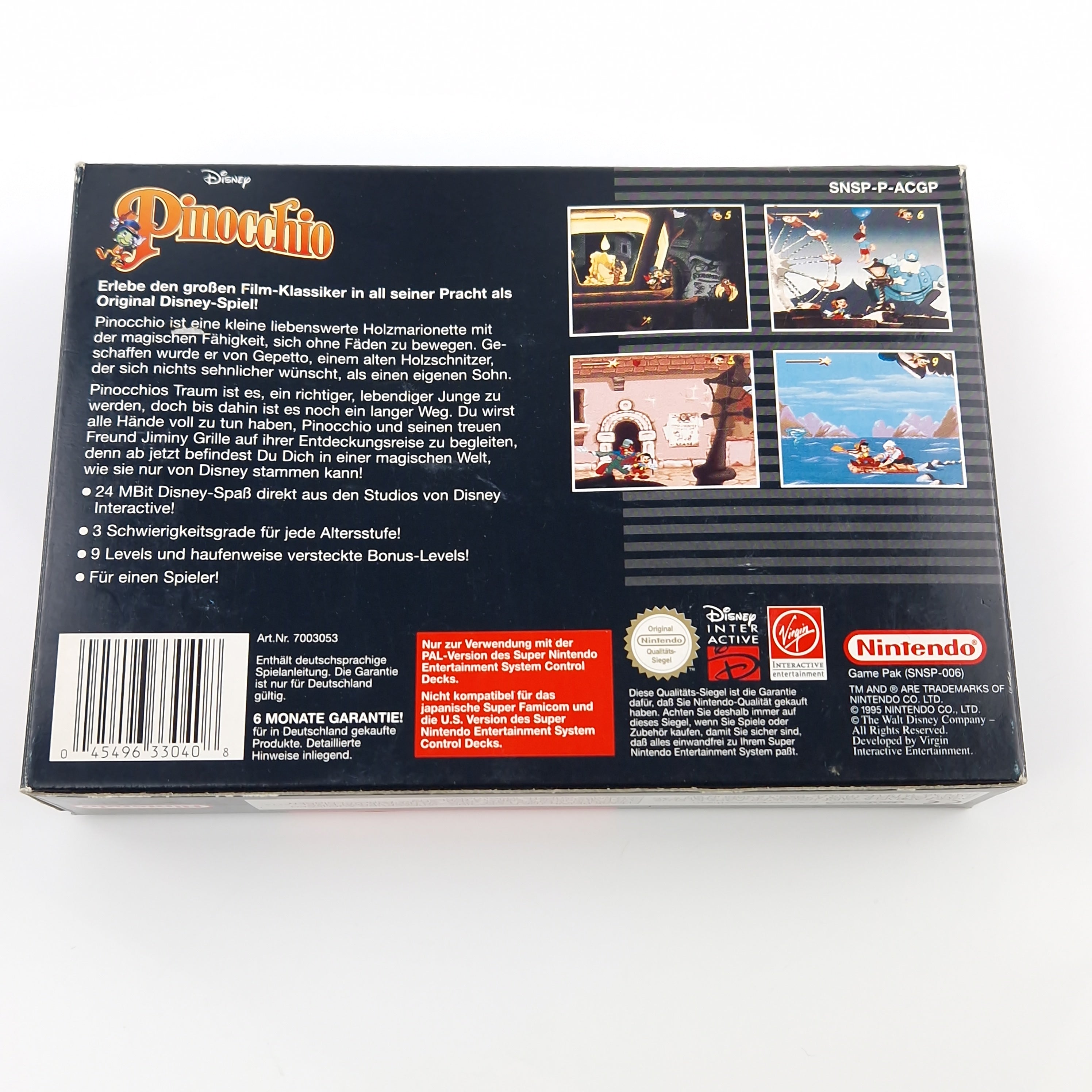Super Nintendo Spiel – Disneys Pinocchio SNES PAL OVP