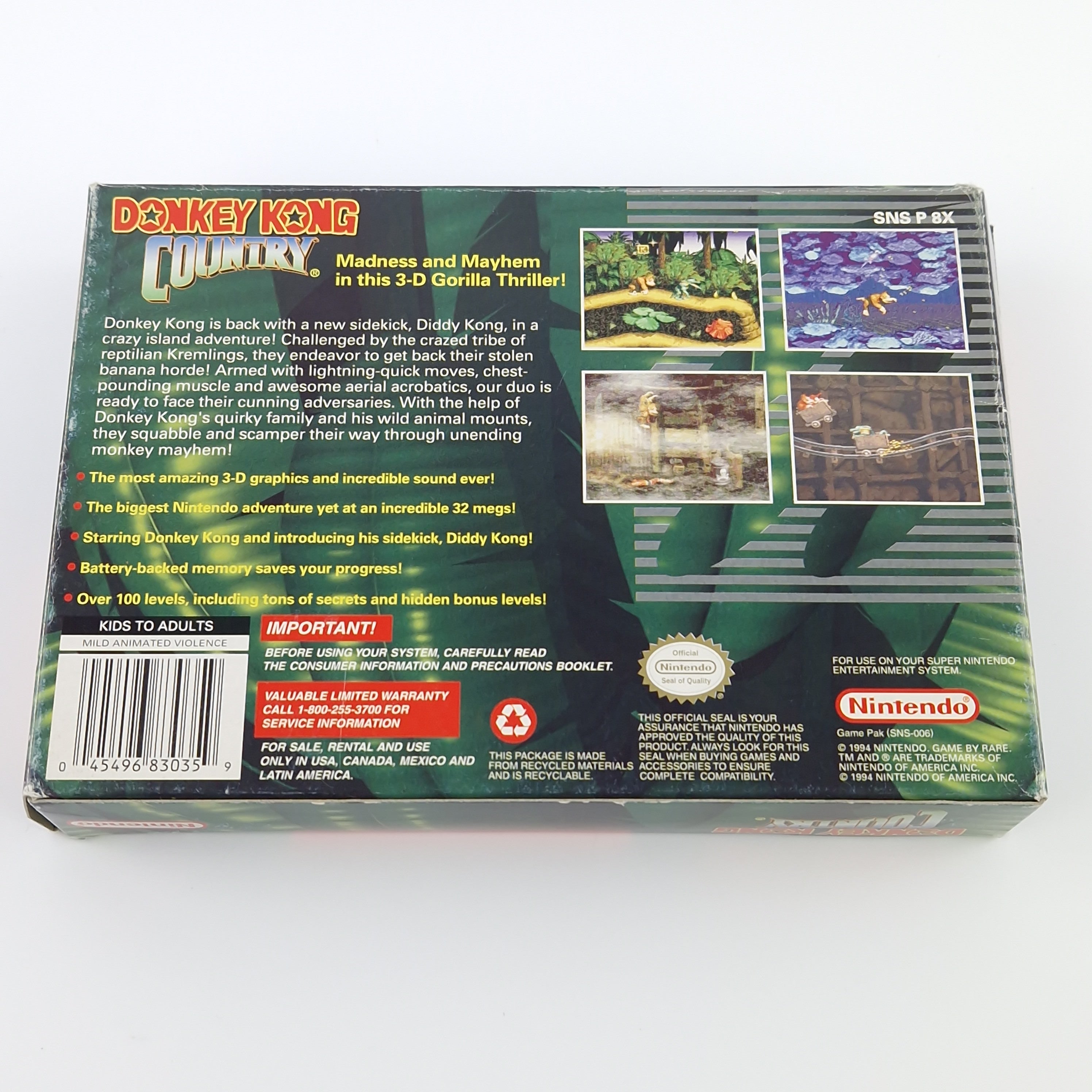 Super Nintendo Spiel – Donkey Kong Country 1 (NTSC OVP)