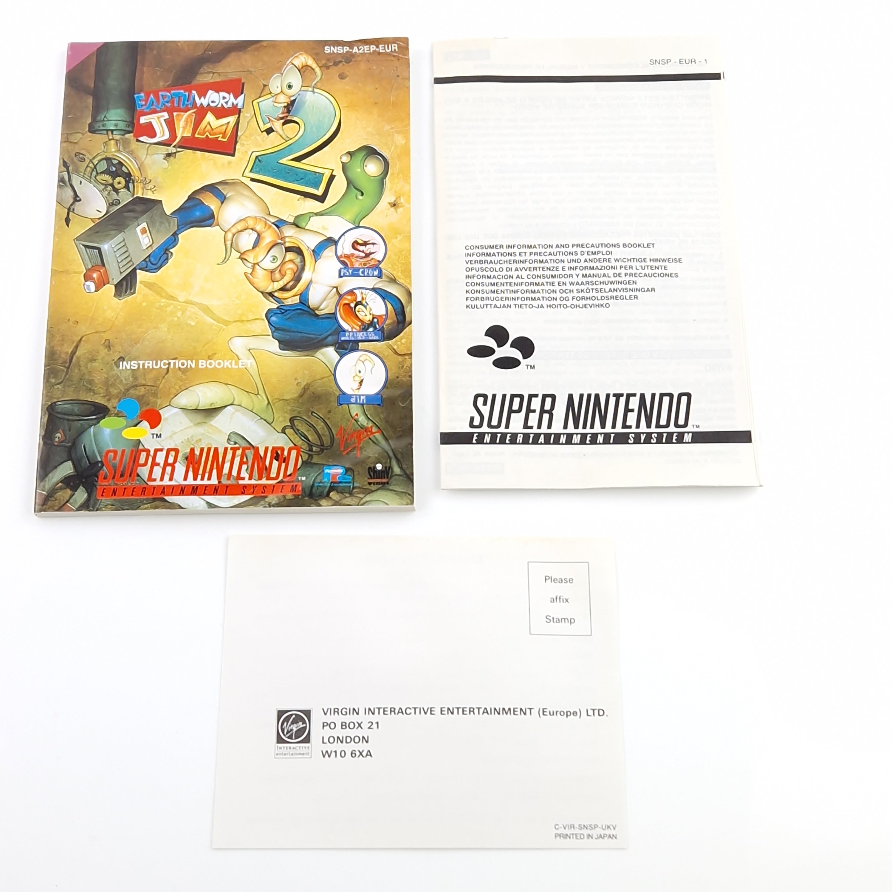 Super Nintendo Spiel – Earth Worm Jim 1 mit OVP (SNES)
