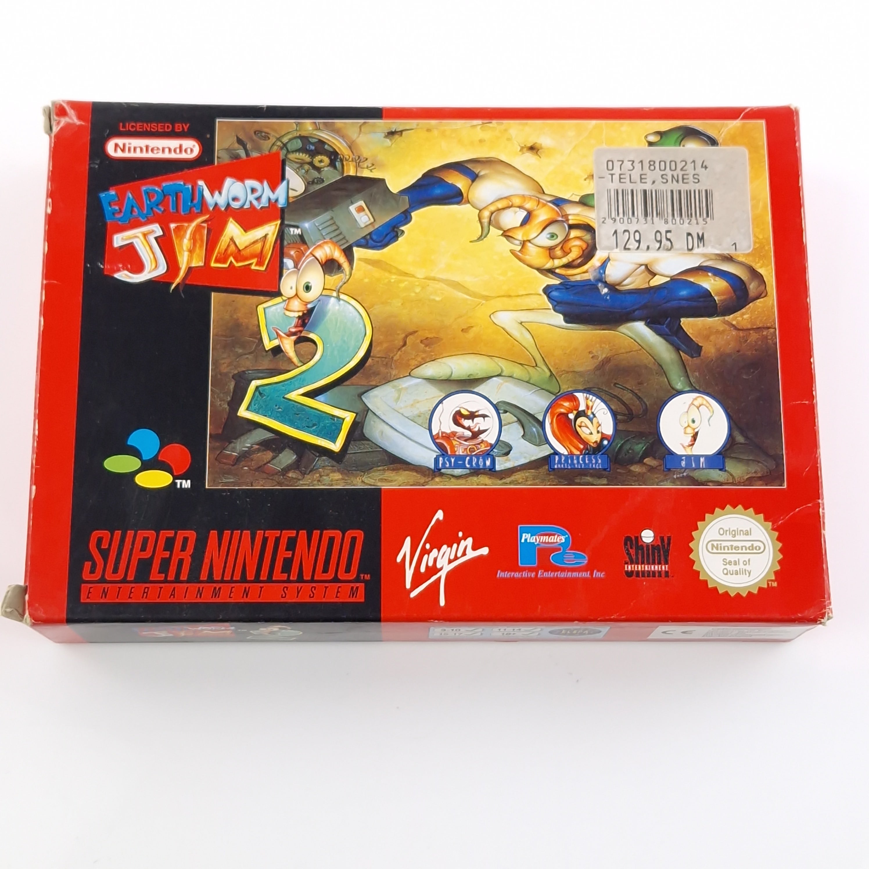 Super Nintendo Spiel – Earth Worm Jim 1 mit OVP (SNES)