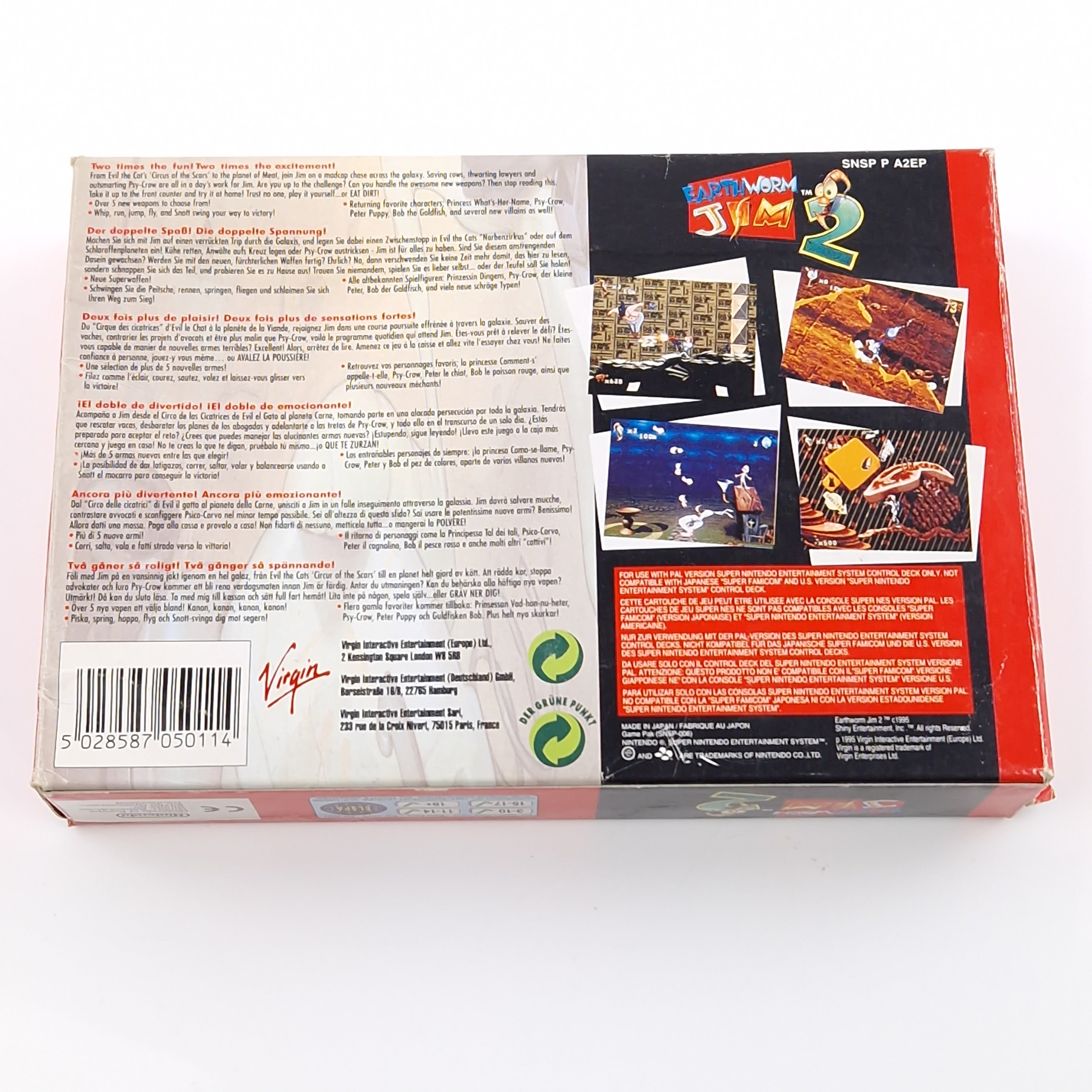 Super Nintendo Spiel – Earth Worm Jim 1 mit OVP (SNES)