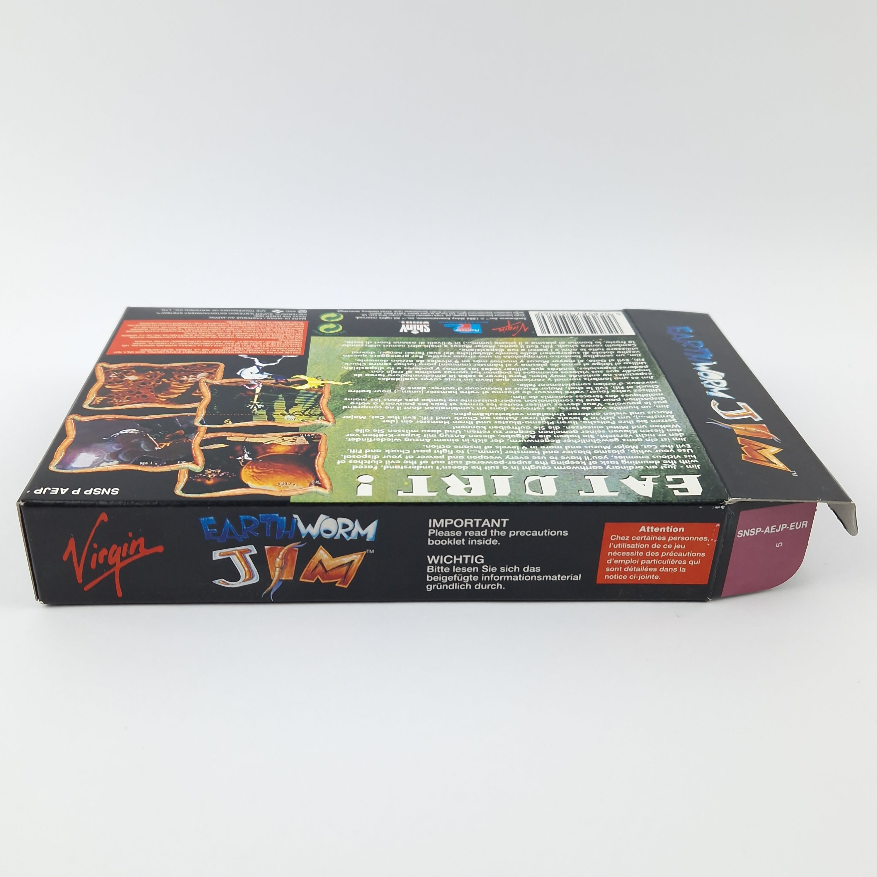 Super Nintendo Spiel – Earth Worm Jim OVP PAL CIB