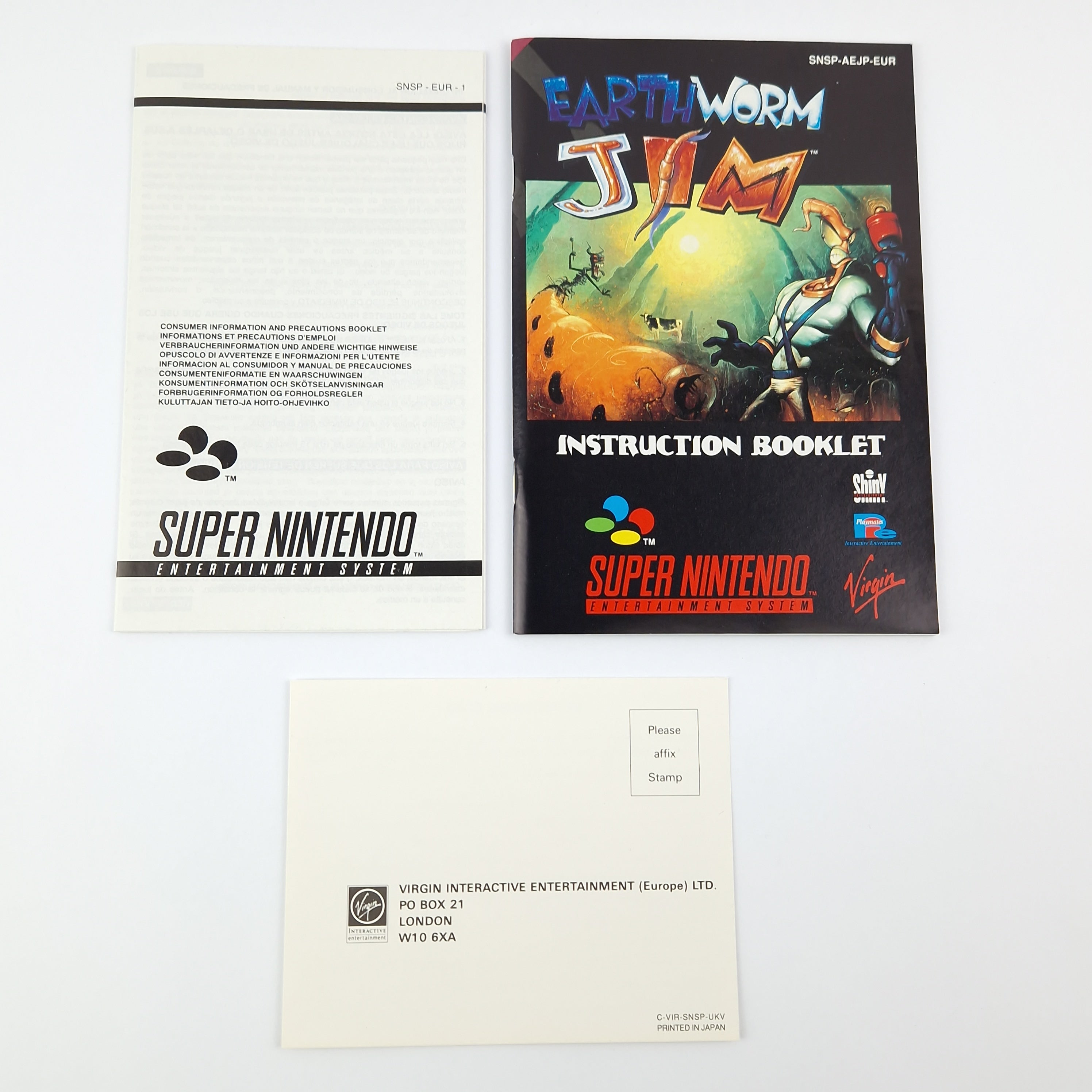 Super Nintendo Spiel – Earth Worm Jim OVP PAL CIB