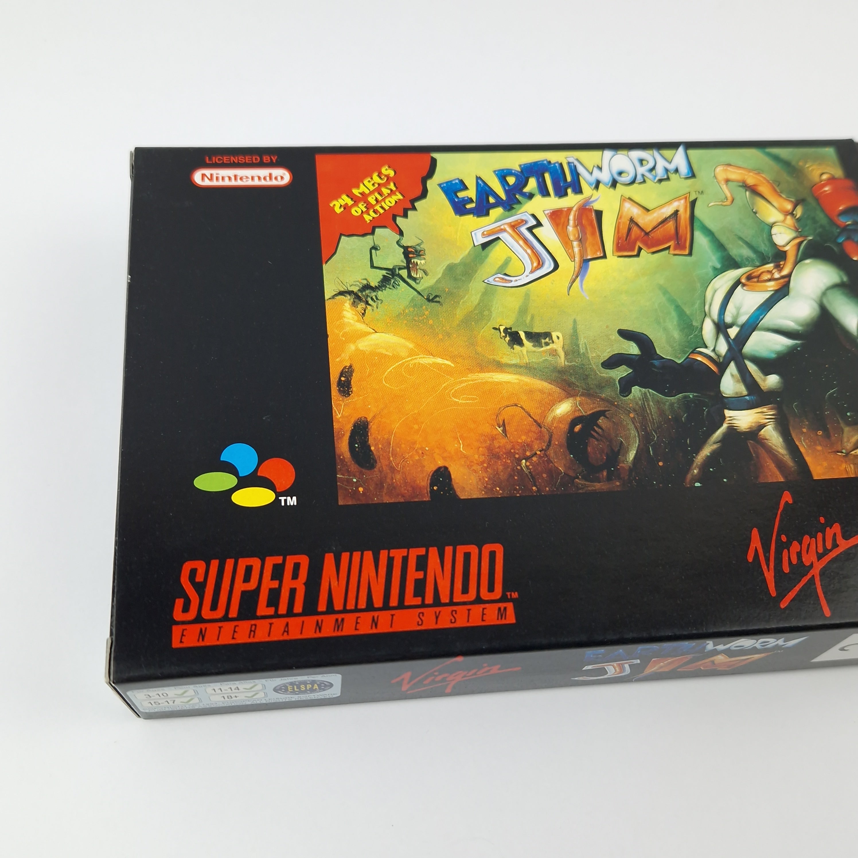 Super Nintendo Spiel – Earth Worm Jim OVP PAL CIB