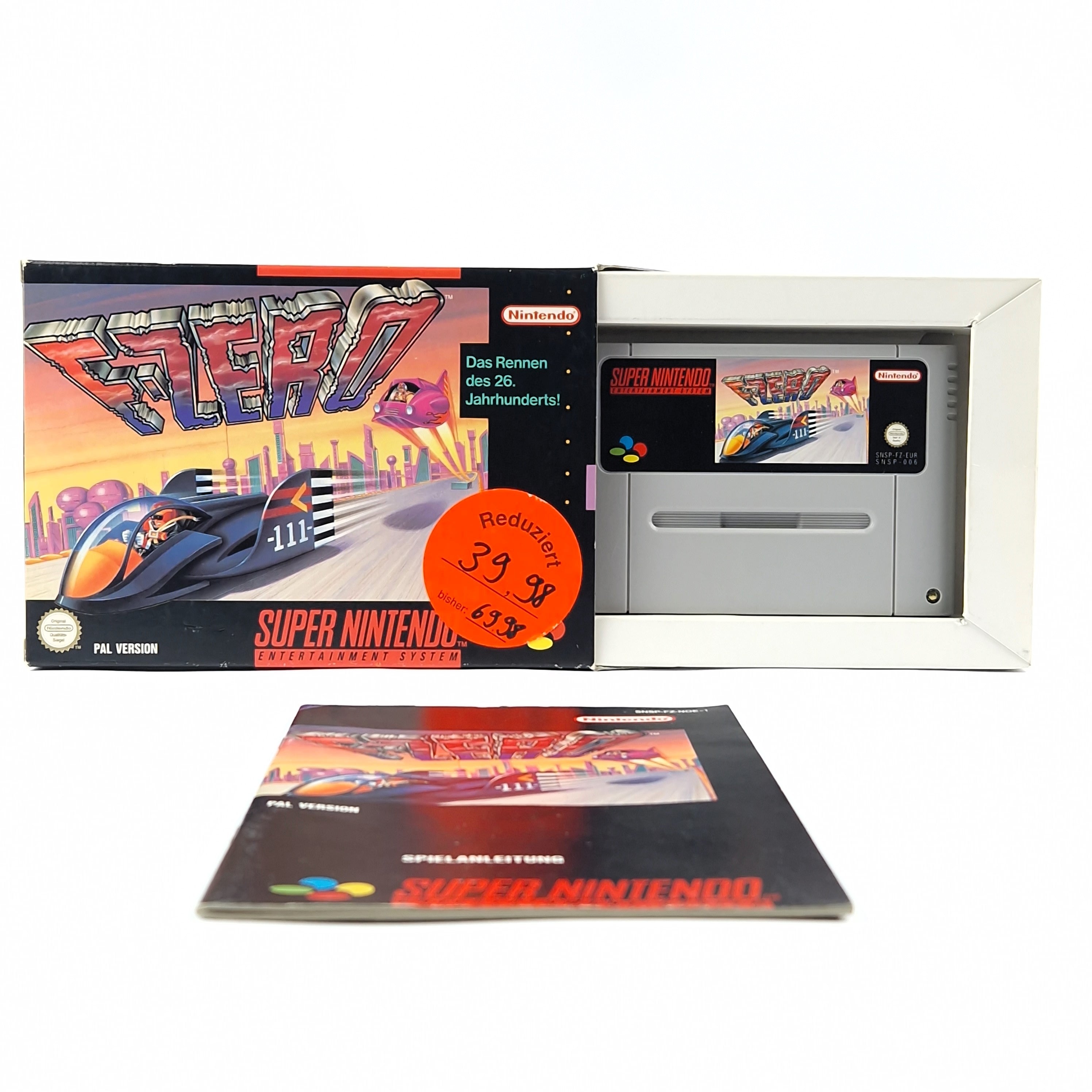 Super Nintendo Spiel – F-Zero Modul Anleitung OVP PAL
