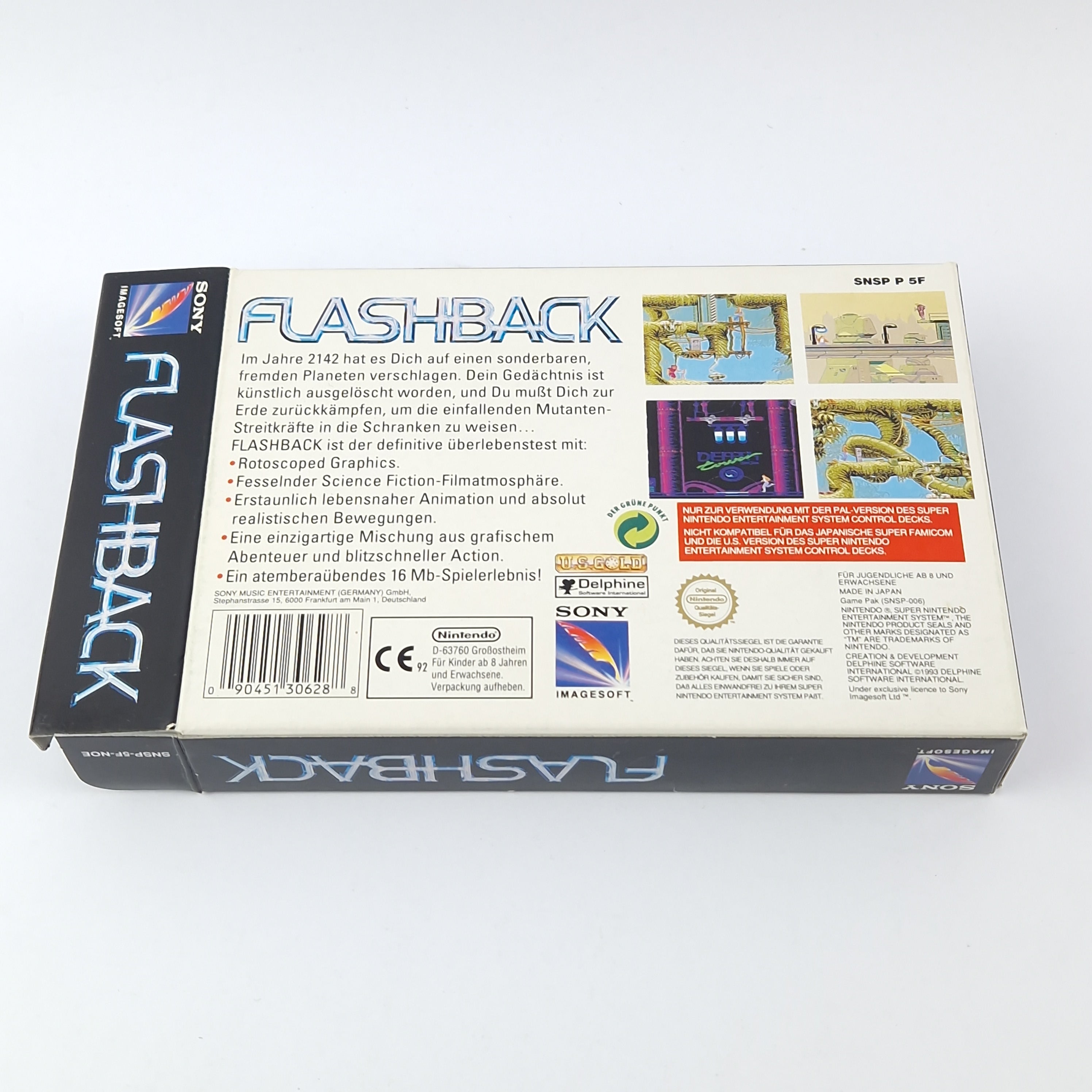 Super Nintendo Spiel – Flashback OVP Anleitung SNES PAL