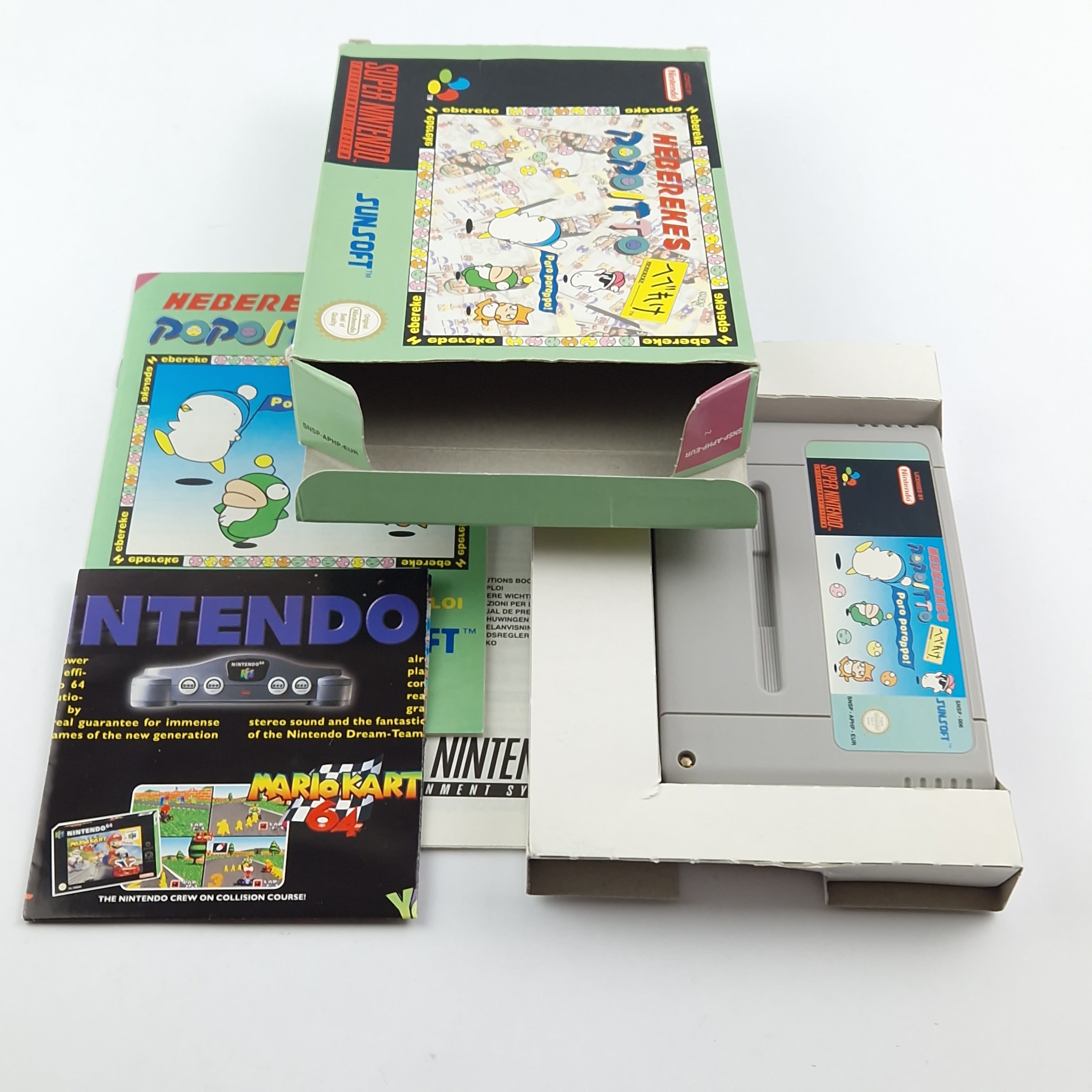 Super Nintendo Spiel: Hebereke´s Popoitto - OVP Anleitung Modul / SNES PAL