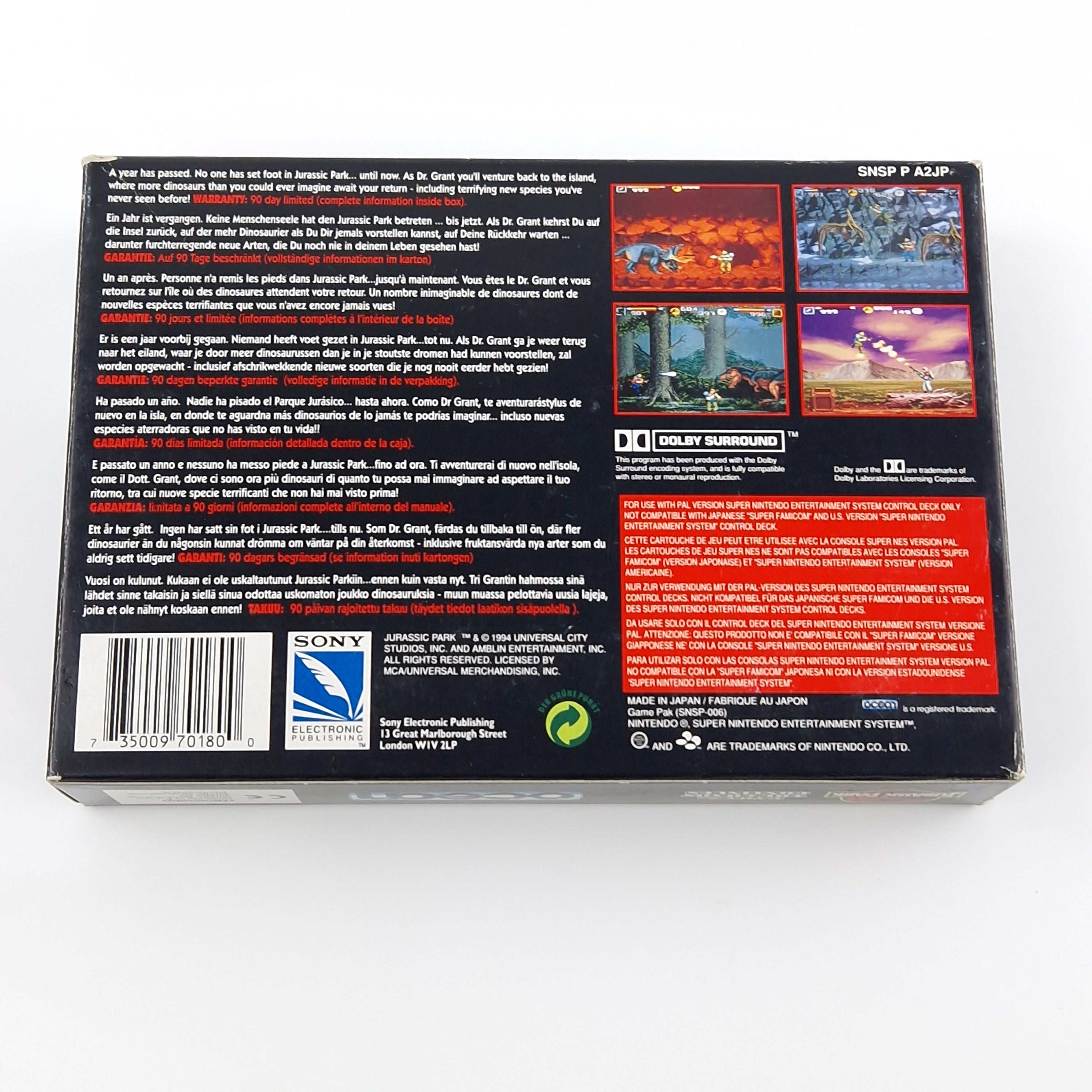 Super Nintendo Spiel – Jurassic Park Part 2 OVP PAL