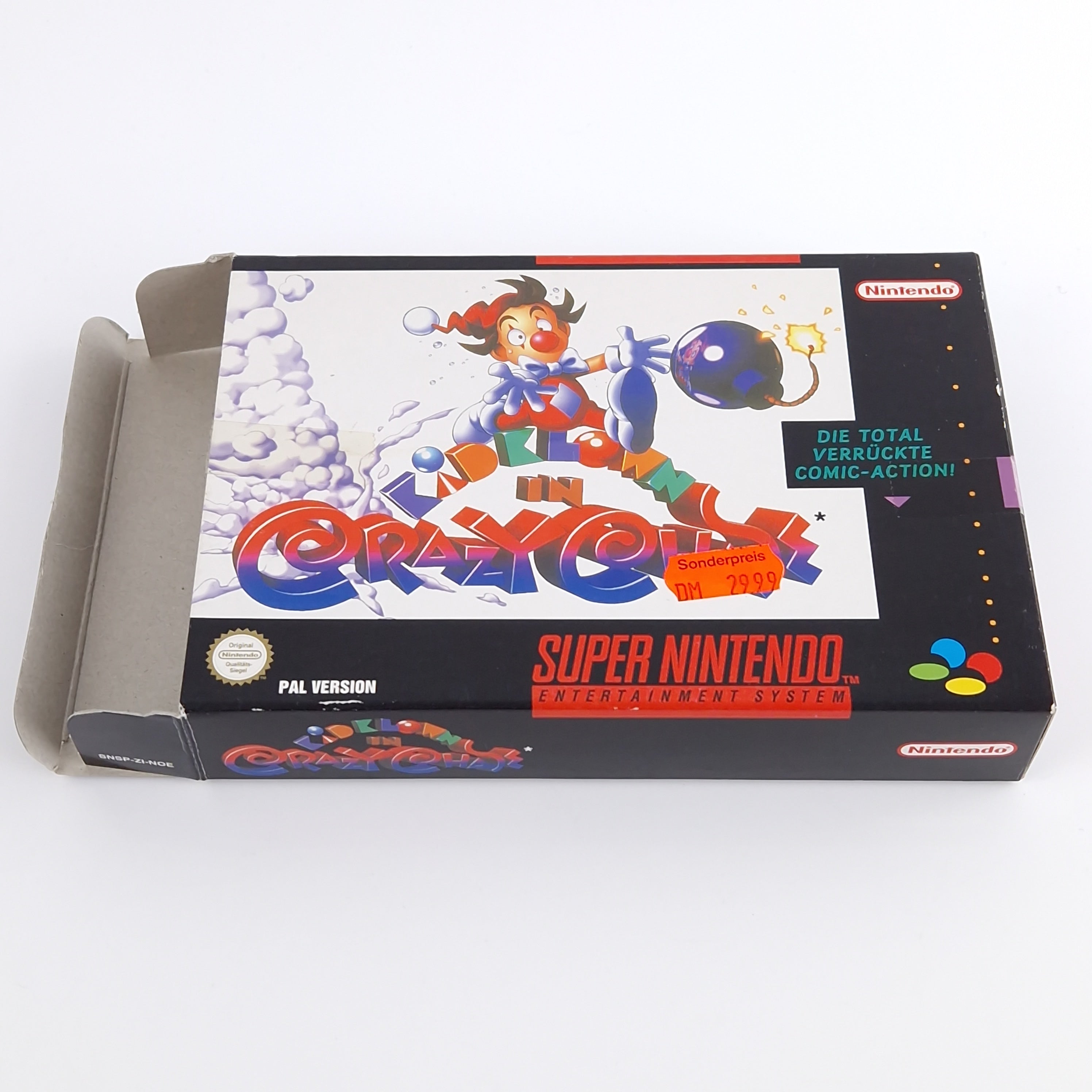 Super Nintendo Spiel – Kid Klown in Crazy Chase OVP PAL