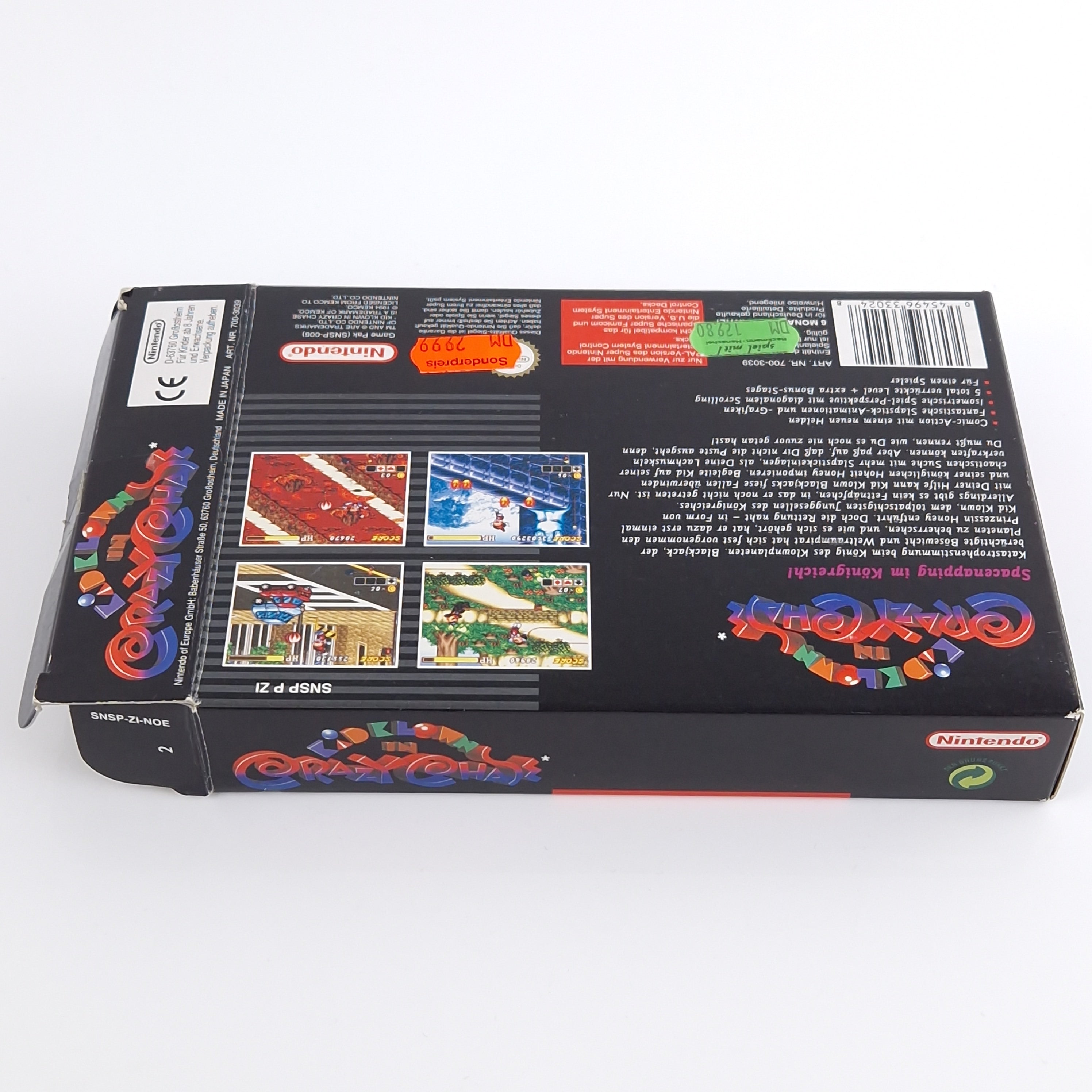 Super Nintendo Spiel – Kid Klown in Crazy Chase OVP PAL