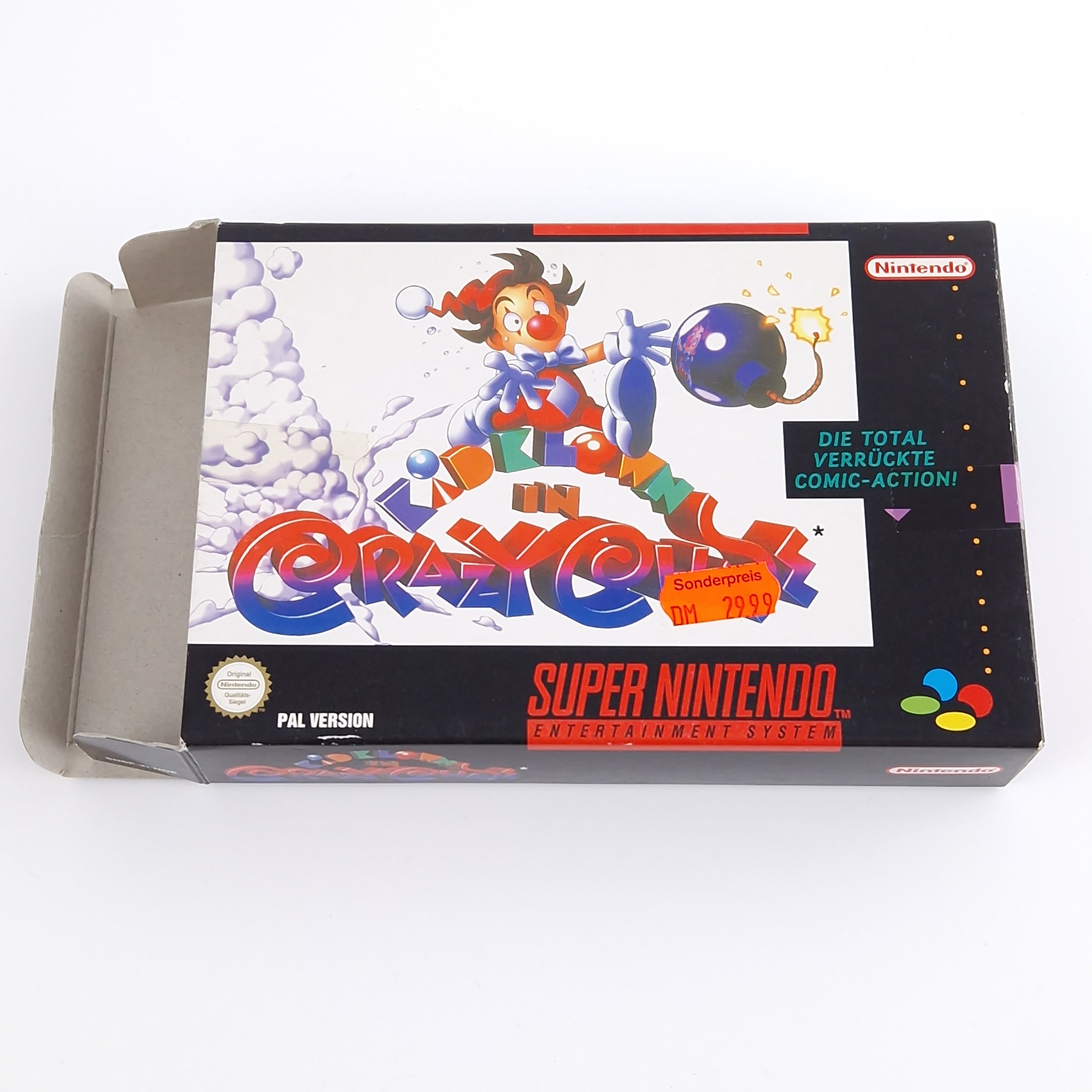 Super Nintendo Spiel – Kid Klown in Crazy Chase OVP PAL