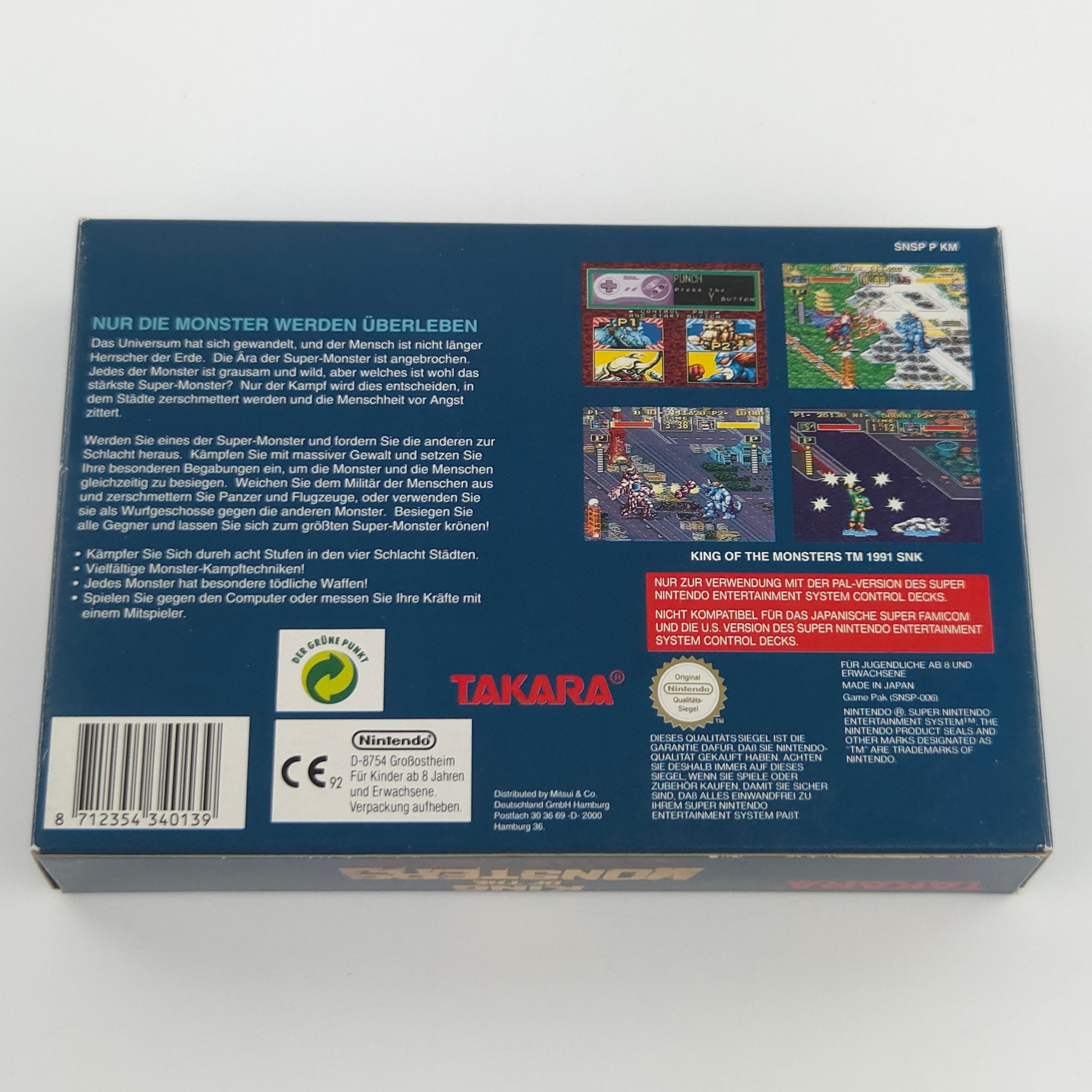 Super Nintendo Spiel King of the Monsters OVP PAL