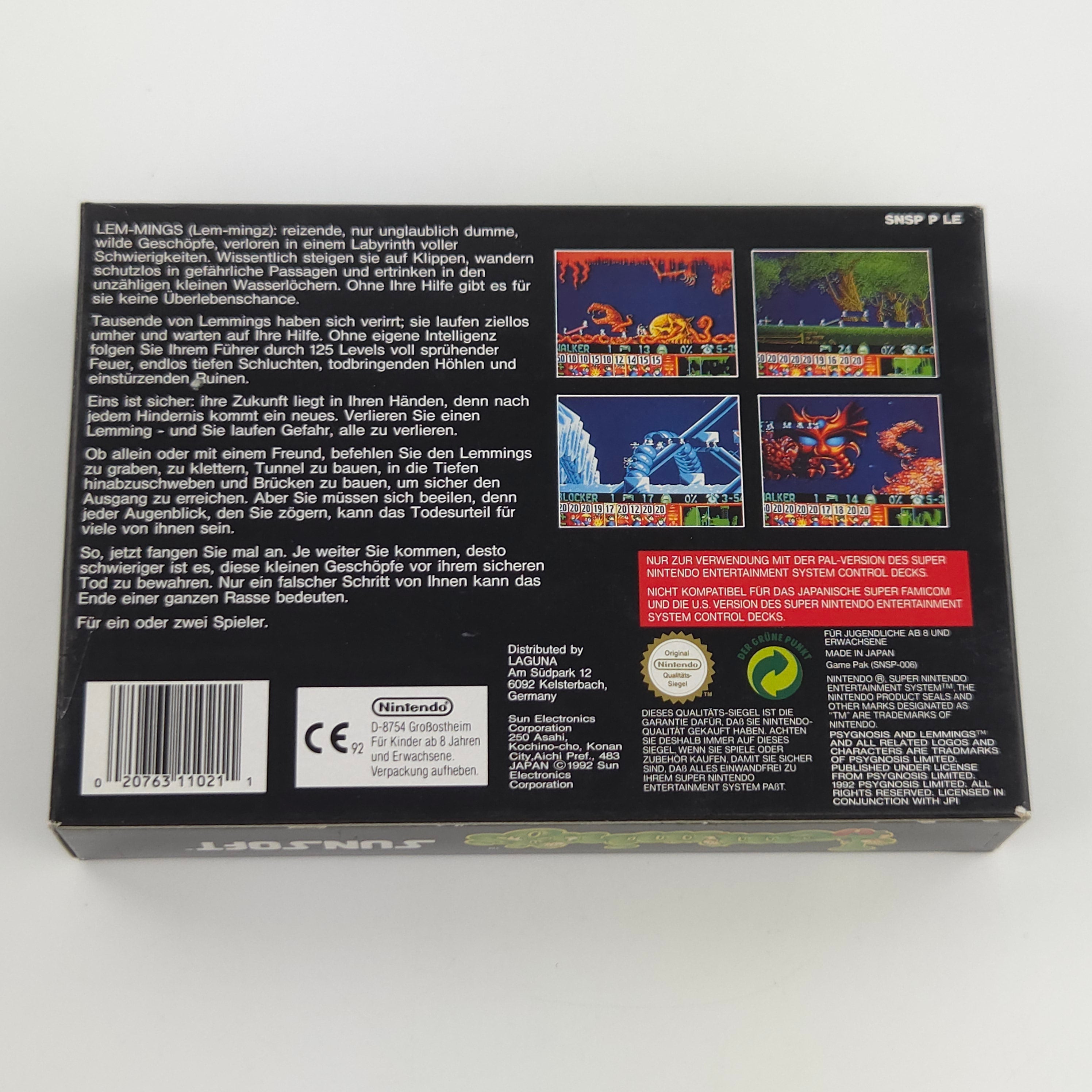 Super Nintendo Spiel Lemmings CIB nahezu neuwertig