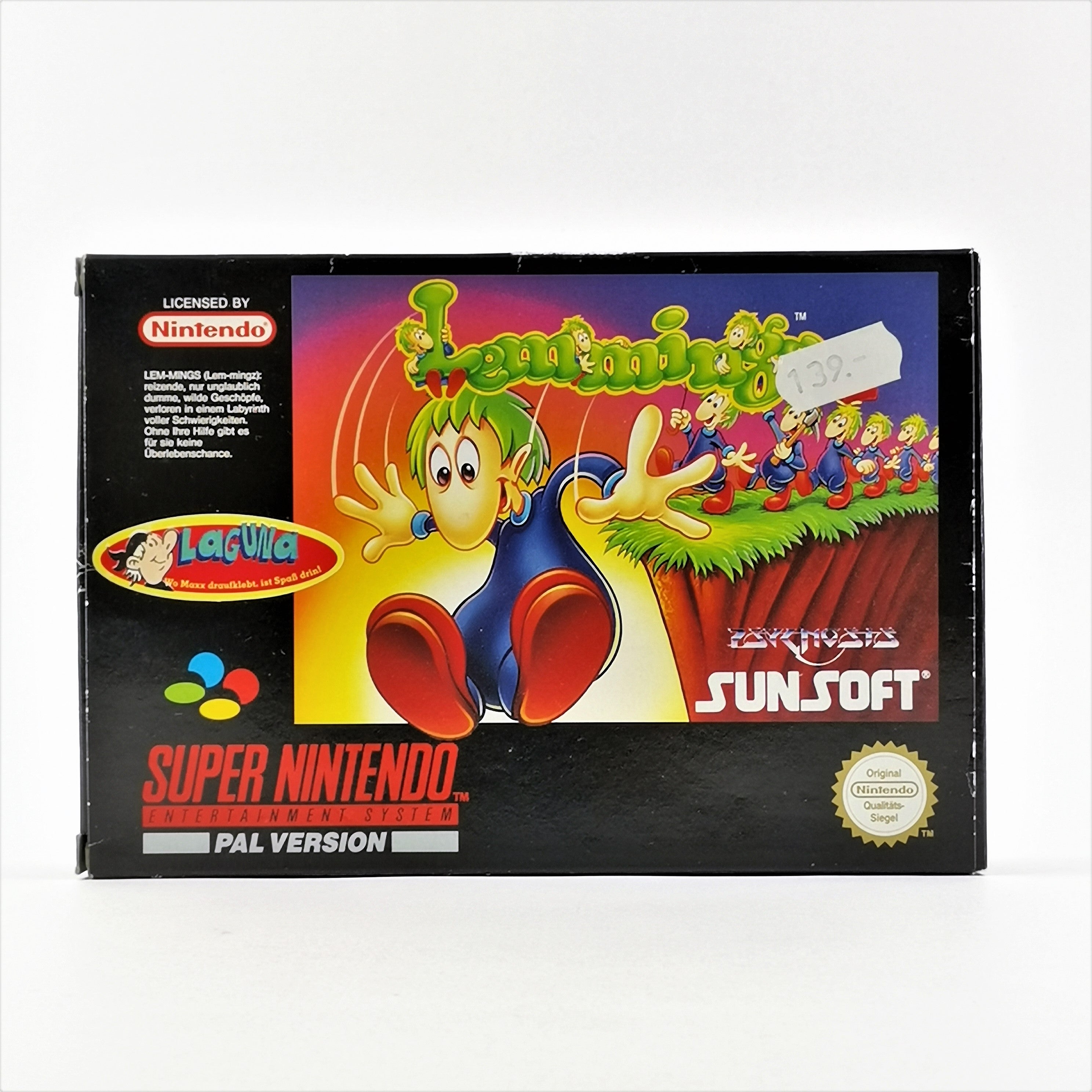 Super Nintendo Spiel – Lemmings OVP Anleitung PAL NOE