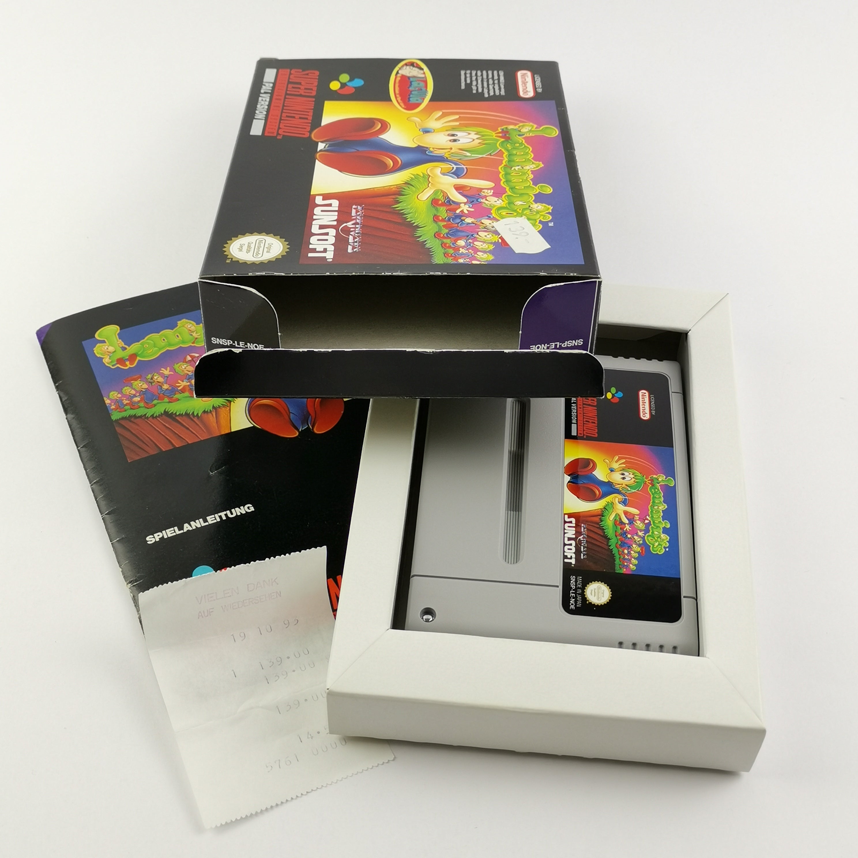 Super Nintendo Spiel – Lemmings OVP Anleitung PAL NOE