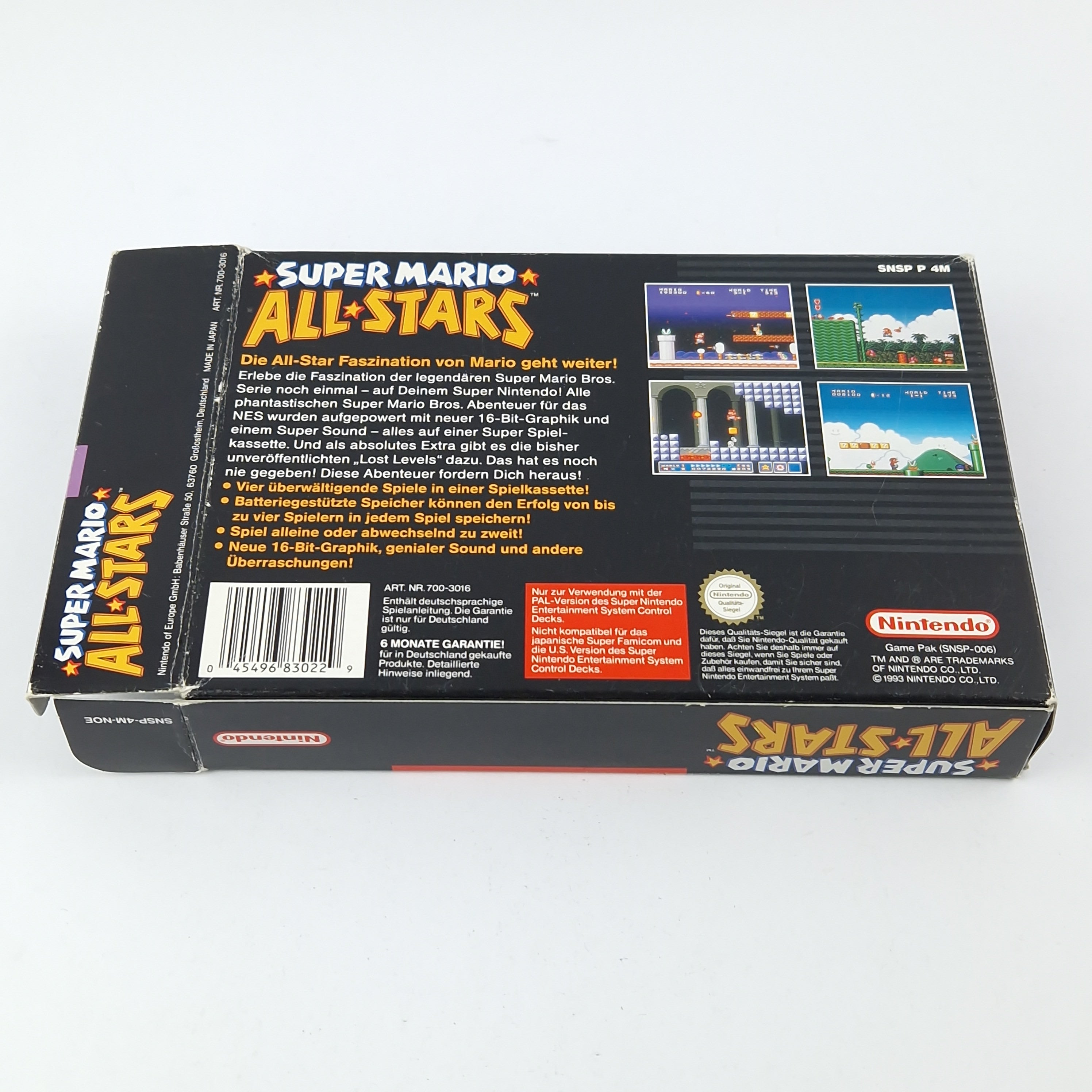 Super Nintendo Spiel: Super Mario All Stars - Modul Anleitung OVP / SNES PAL
