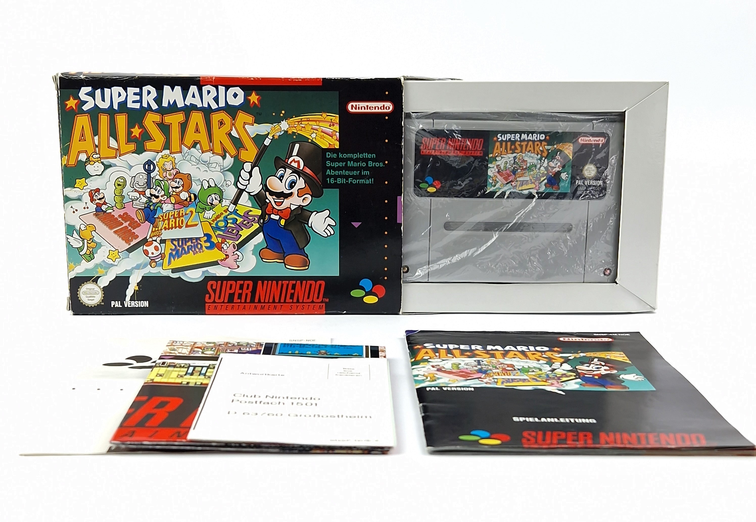 Super Nintendo Spiel: Super Mario All Stars - Modul Anleitung OVP / SNES PAL