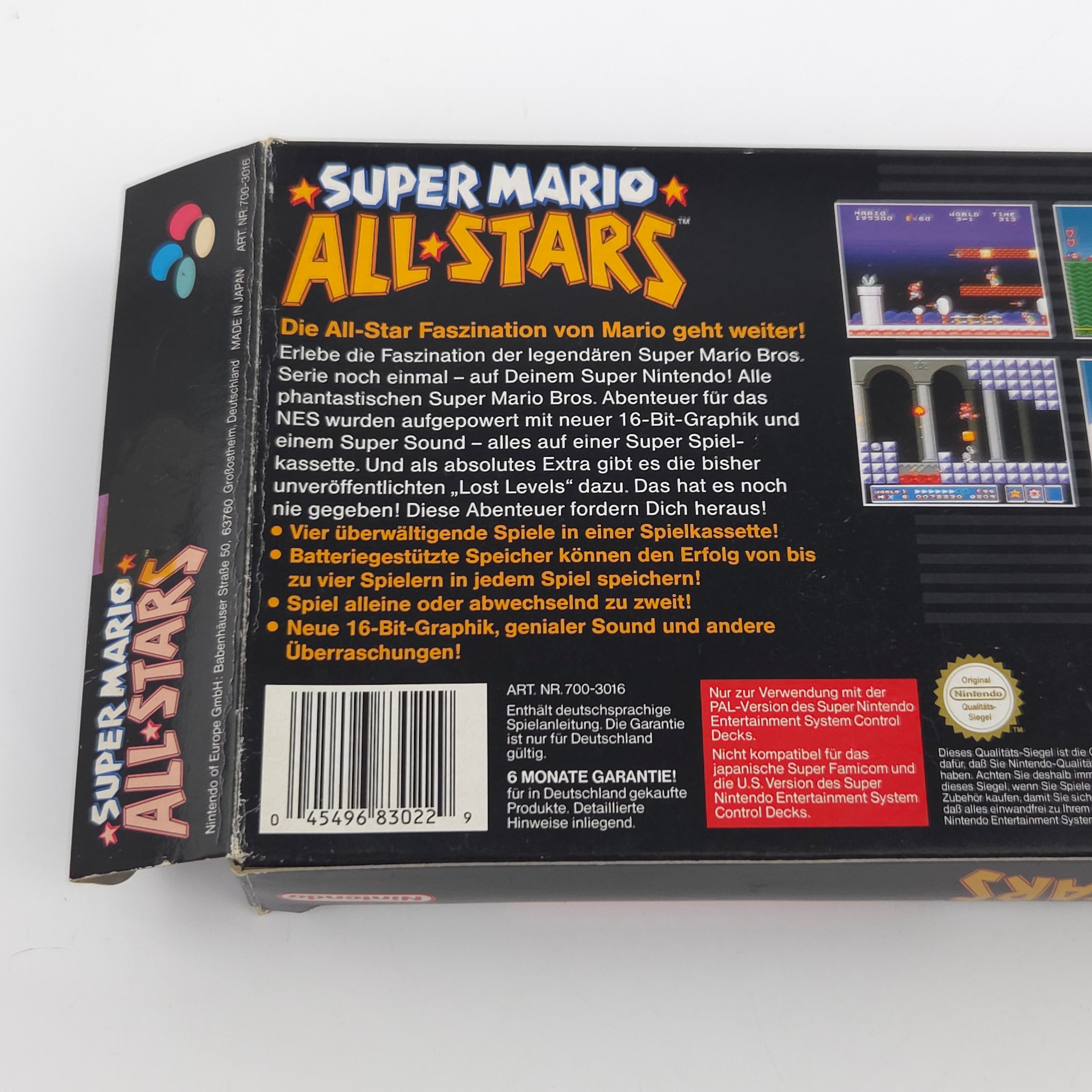 Super Nintendo Spiel – Super Mario All Stars (SNES OVP)