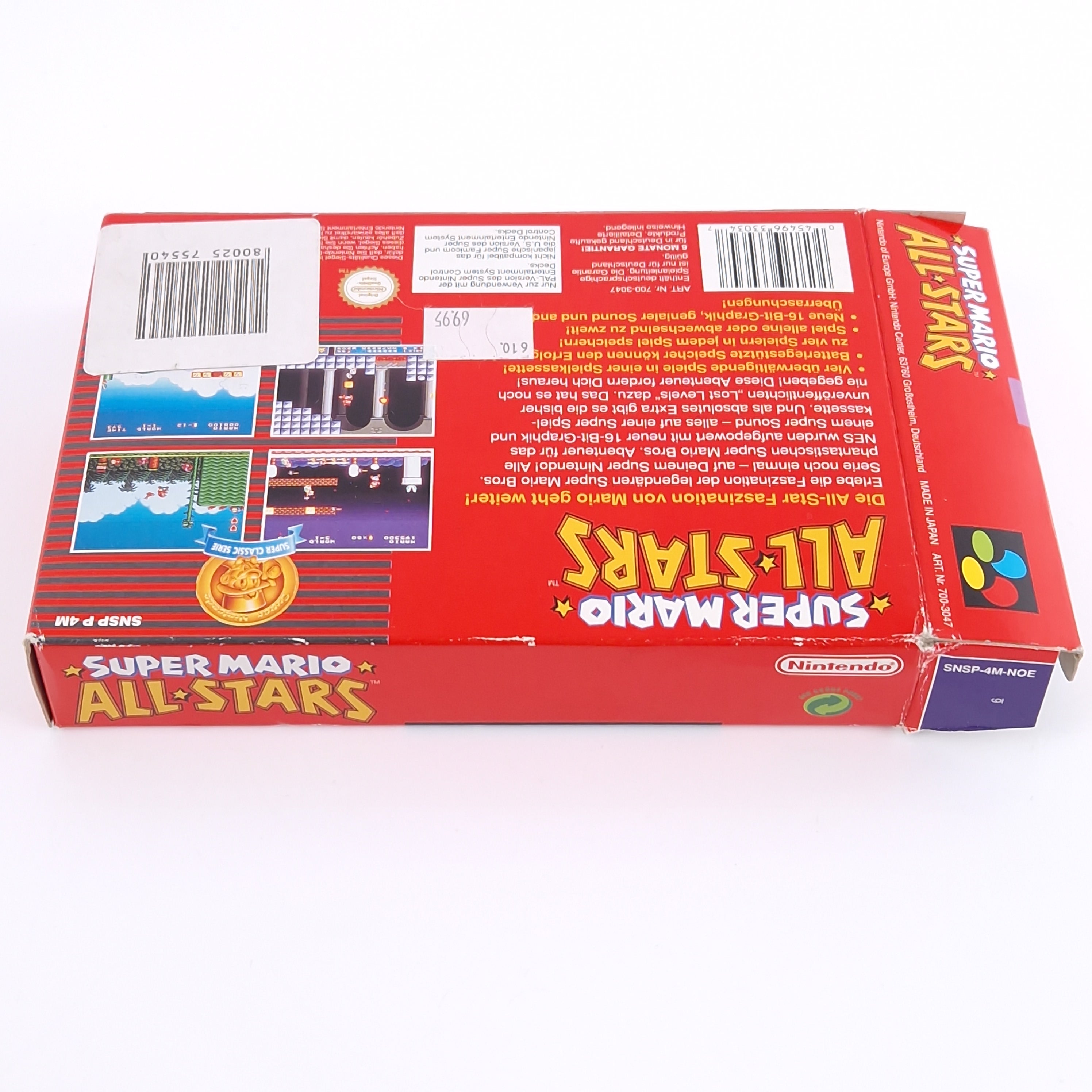 Super Nintendo Spiel – Super Mario Allstars Modul OVP PAL
