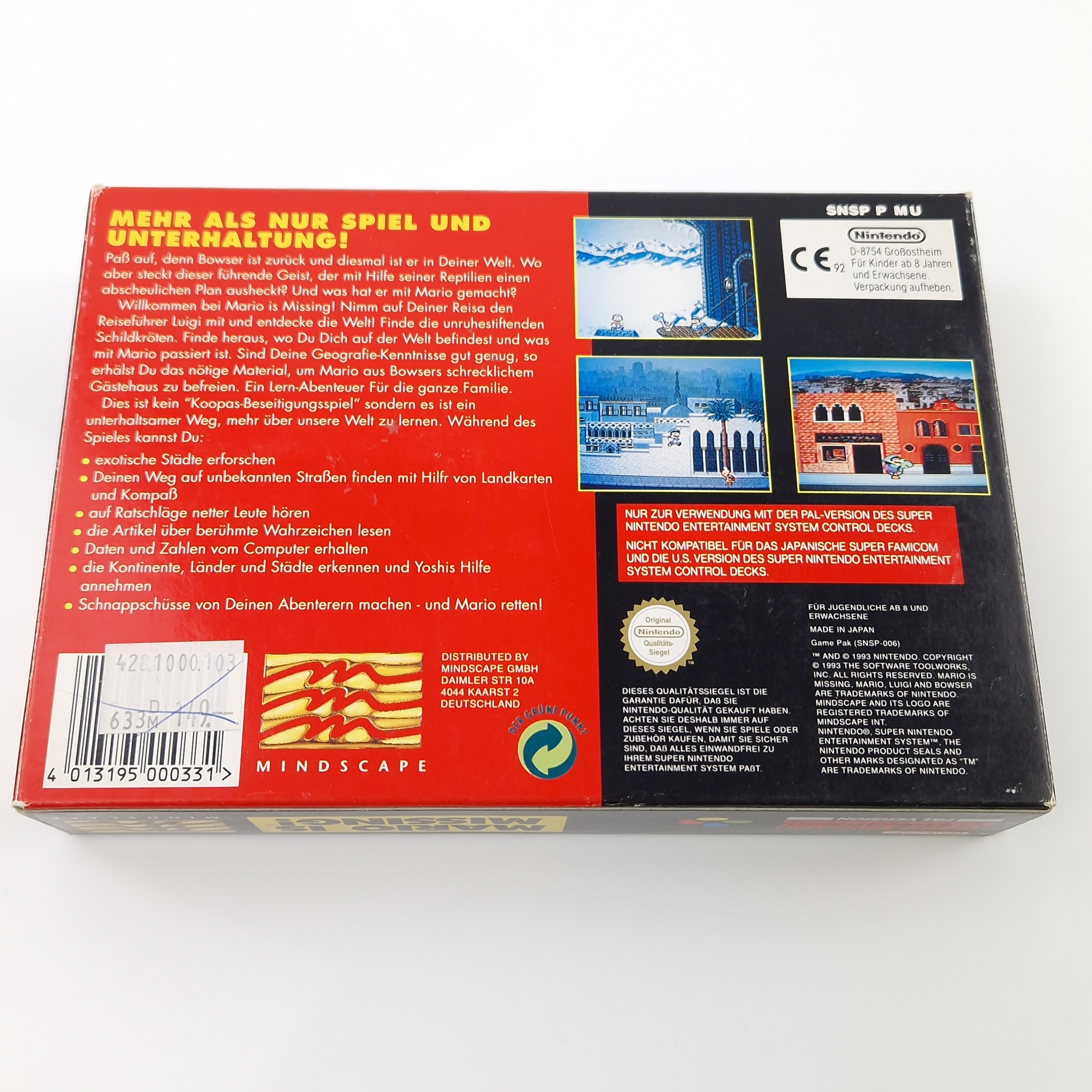 Super Nintendo Spiel – Mario is Missing SNES Modul OVP PAL
