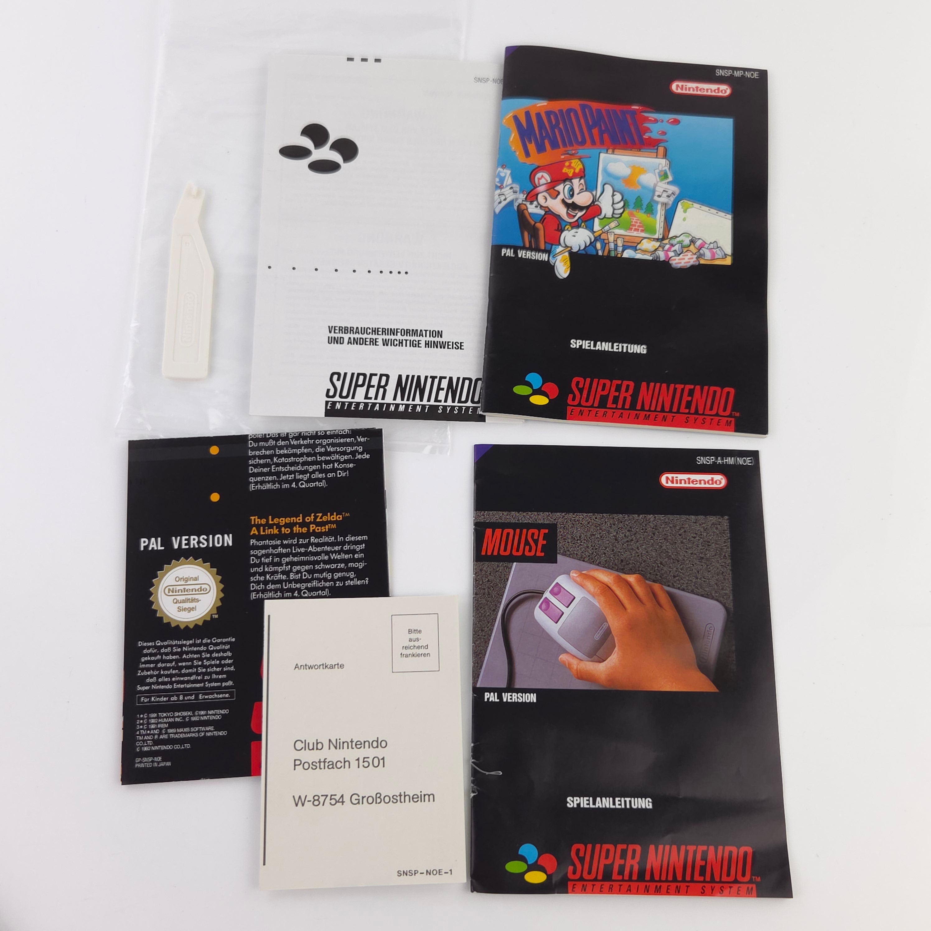 Super Nintendo Spiel – Mario Paint Big Box OVP PAL NOE