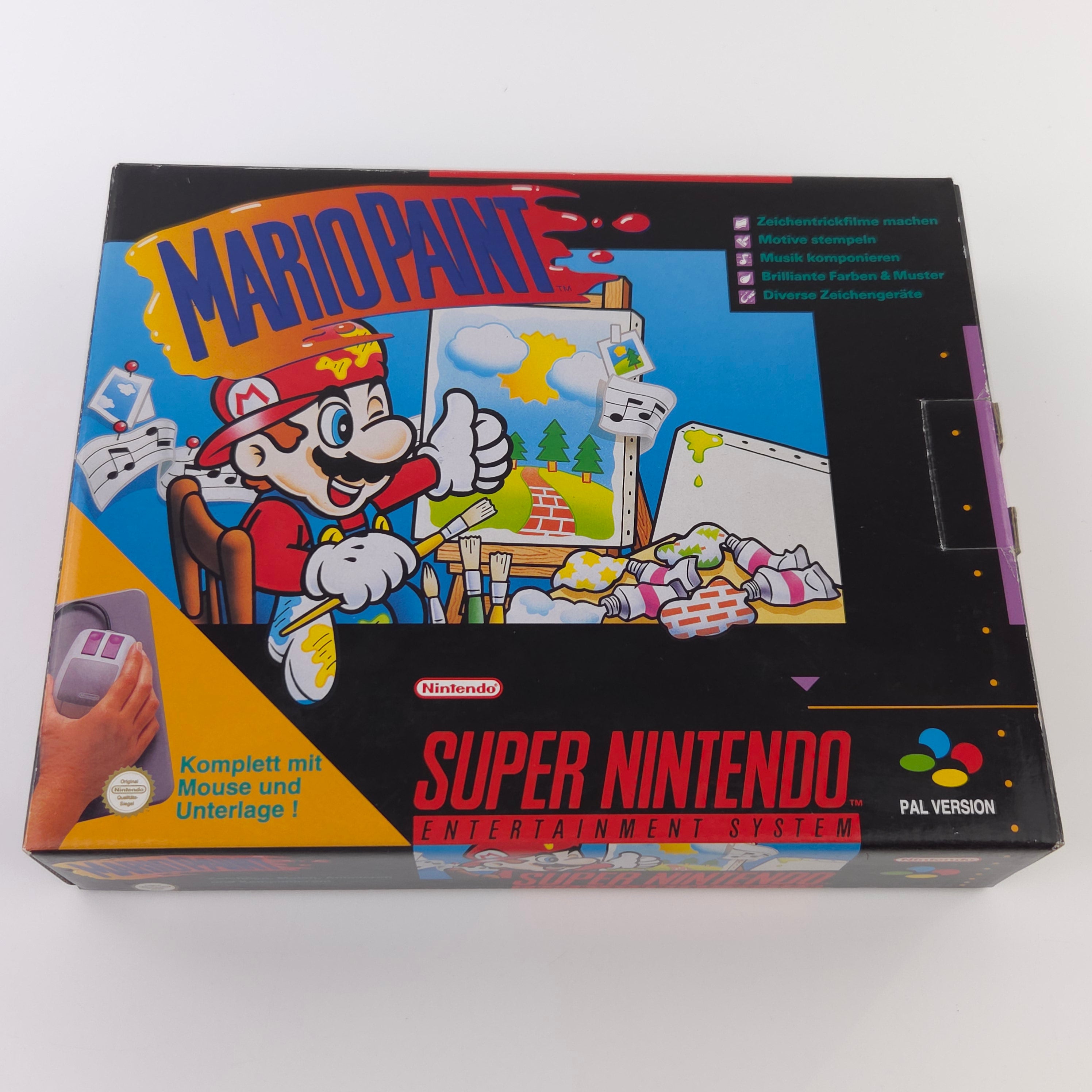 Super Nintendo Spiel – Mario Paint Big Box OVP PAL NOE