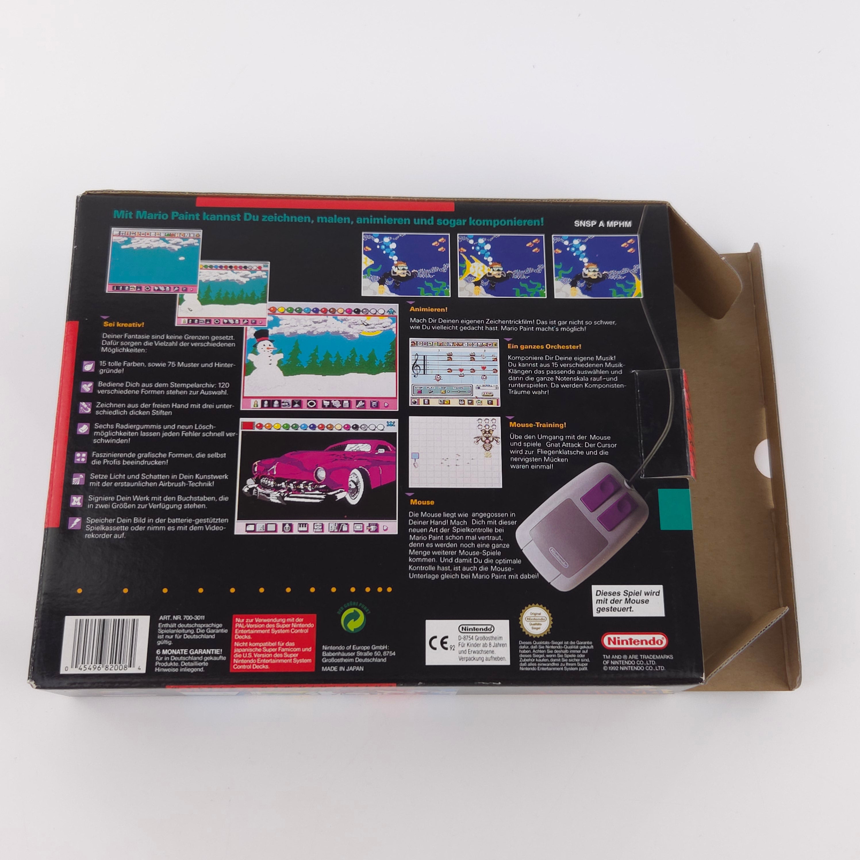 Super Nintendo Spiel – Mario Paint Big Box OVP PAL NOE