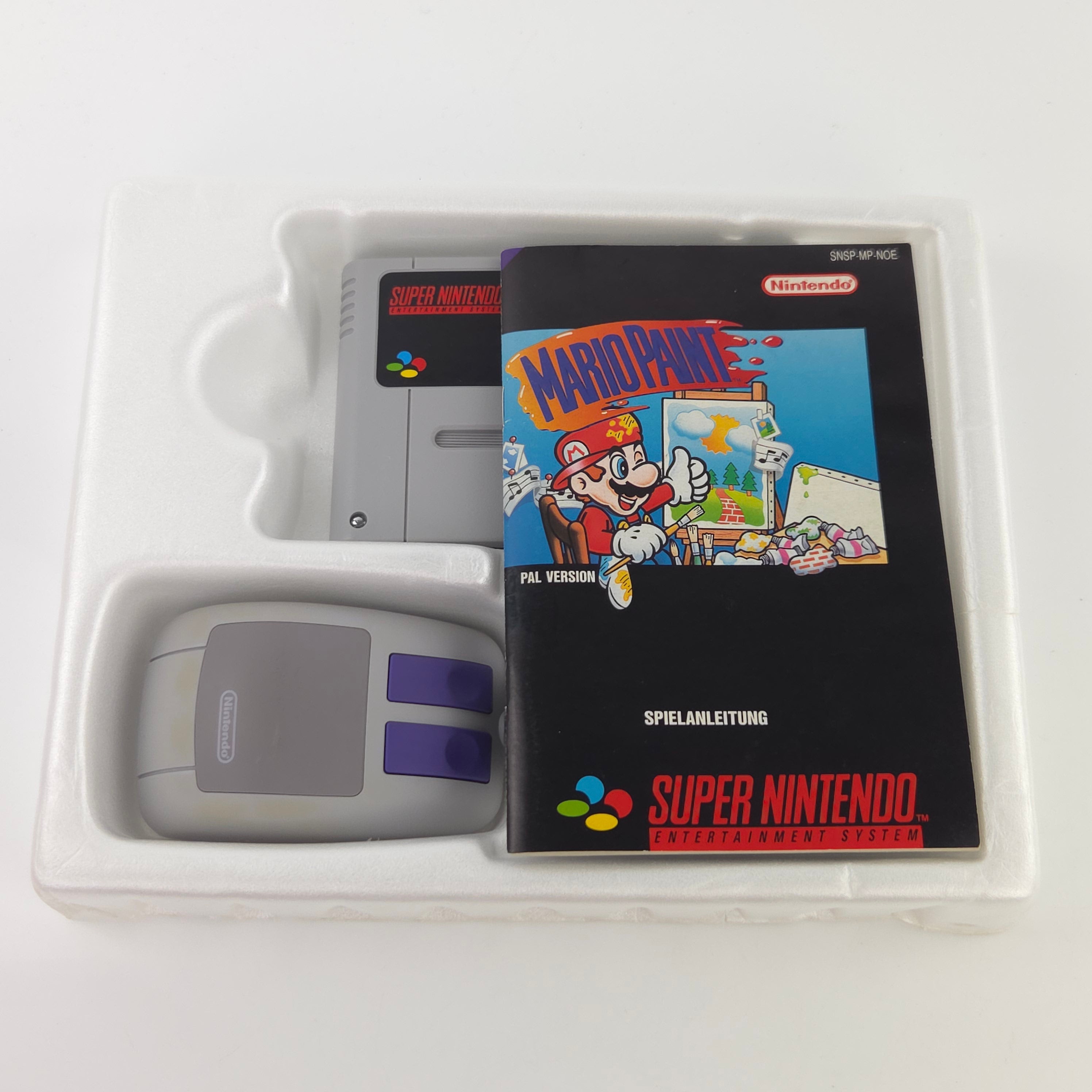 Super Nintendo Spiel Mario Paint SNES Maus OVP PAL NOE