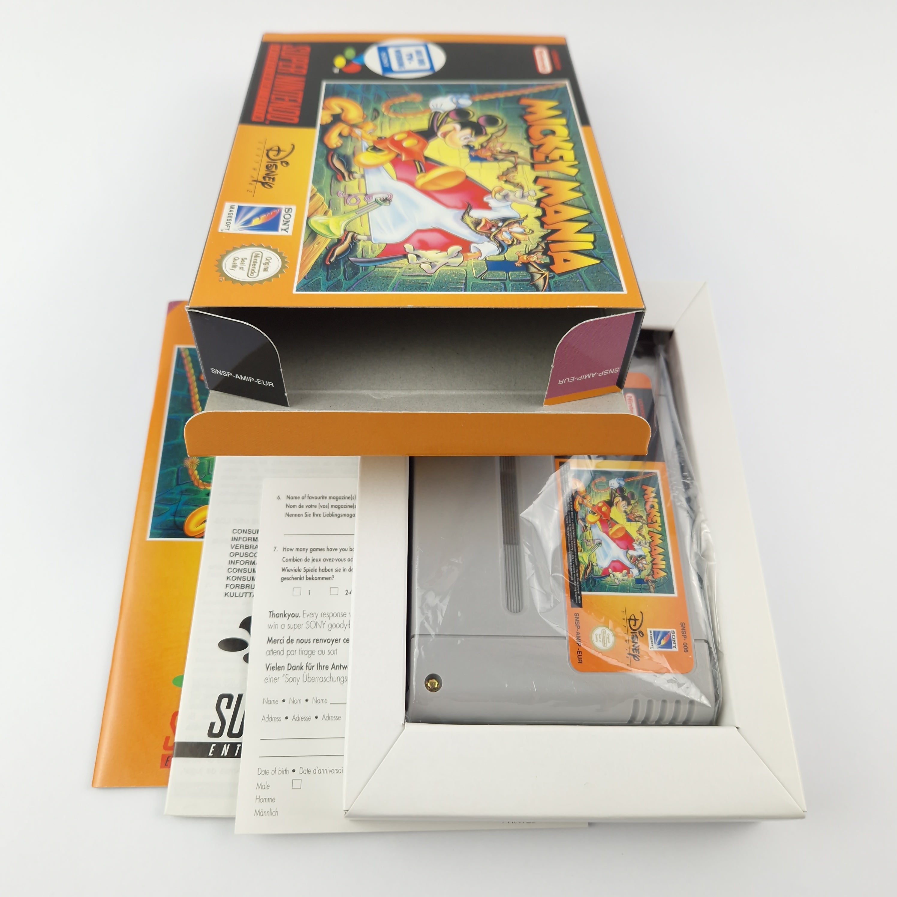 Super Nintendo Spiel – Mickey Mania OVP PAL CIB SNES Disney