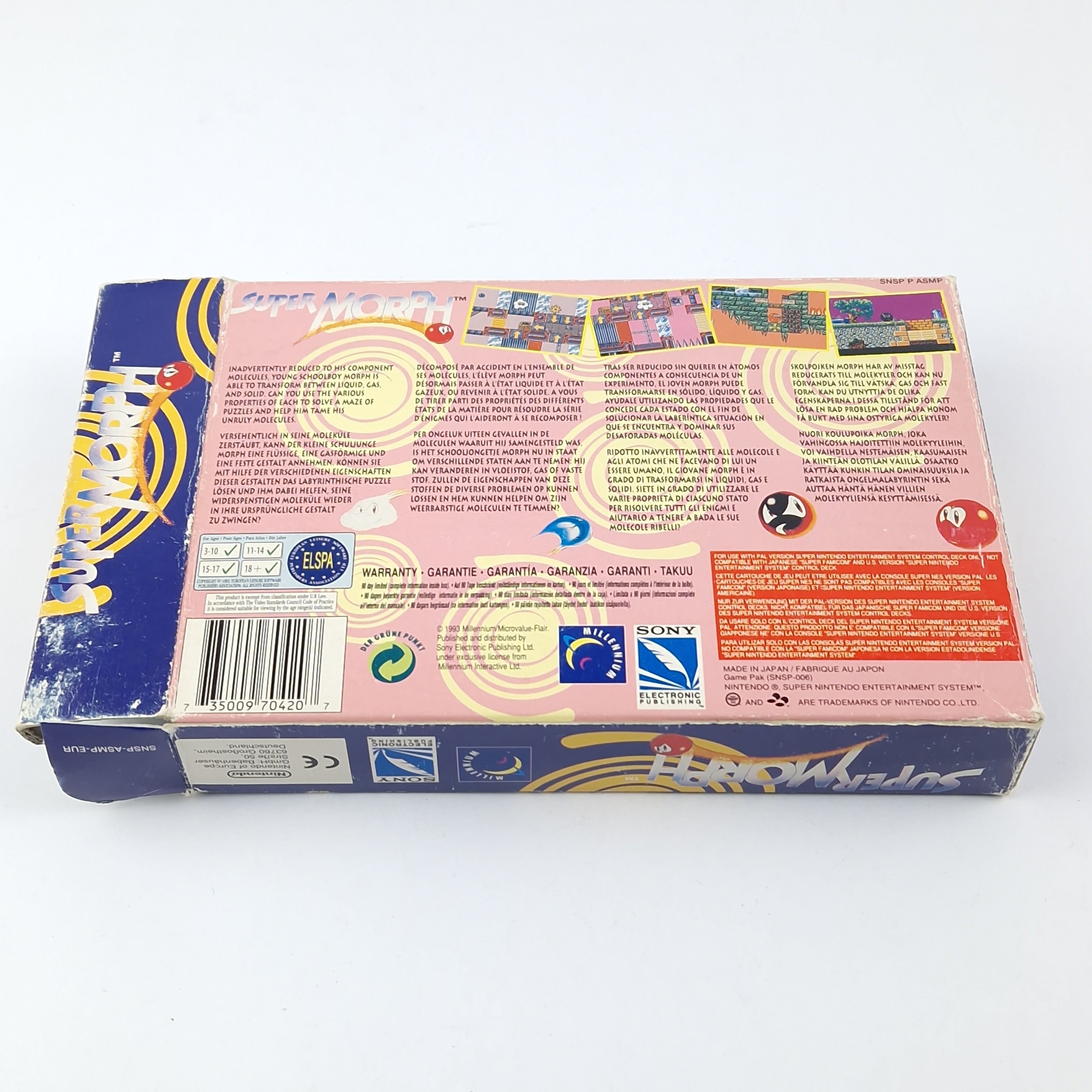 Super Nintendo Spiel – Super Morph OVP Anleitung Modul PAL