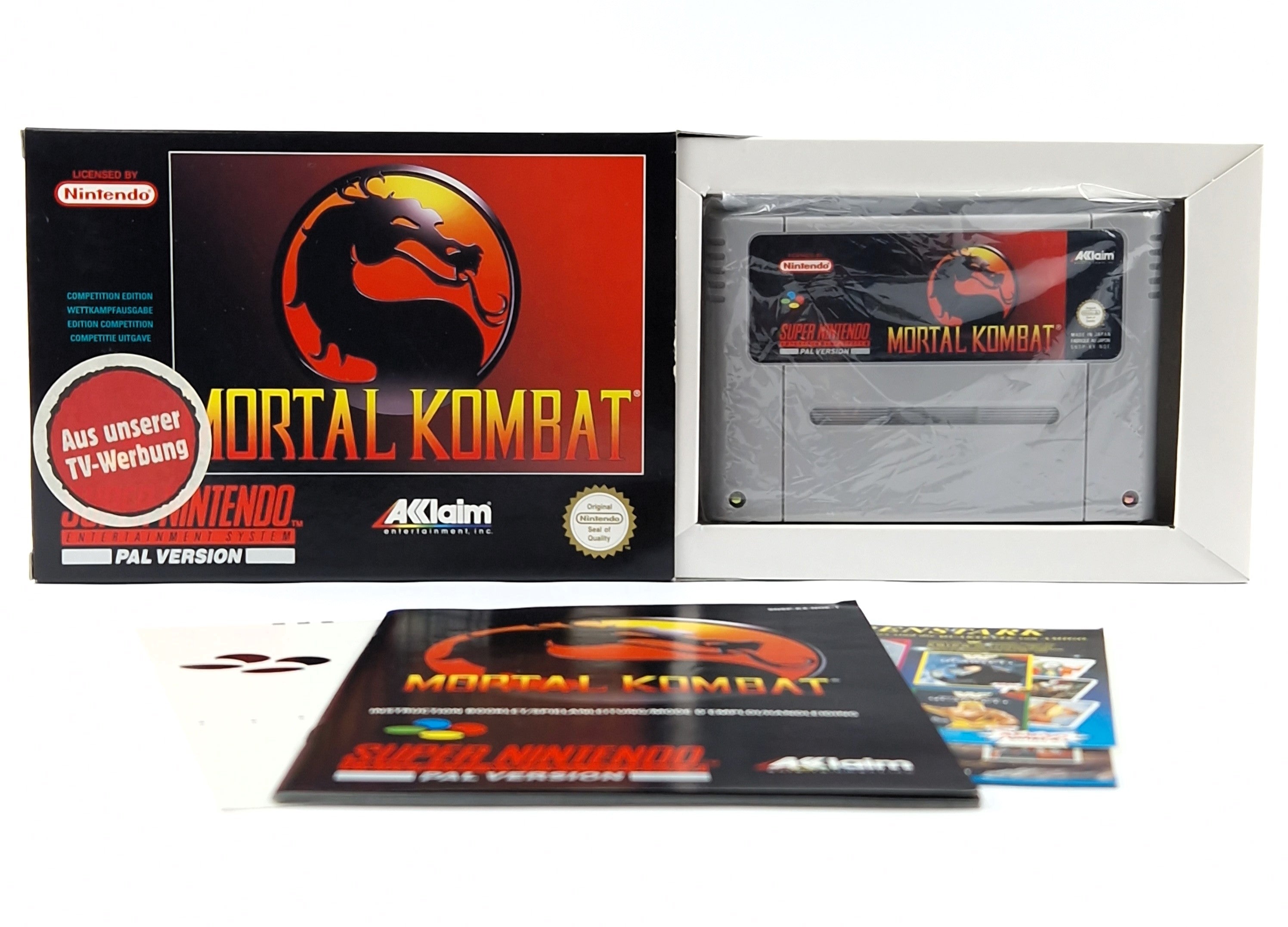 Super Nintendo Spiel – Mortal Kombat OVP CIB PAL EUR