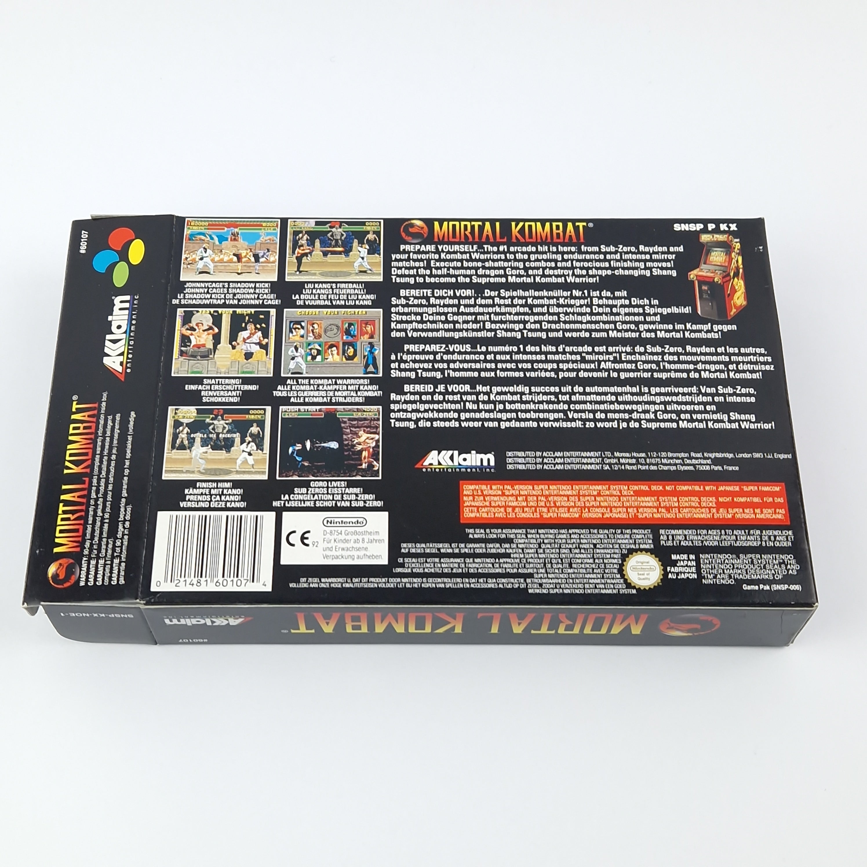 Super Nintendo Spiel – Mortal Kombat OVP CIB PAL EUR